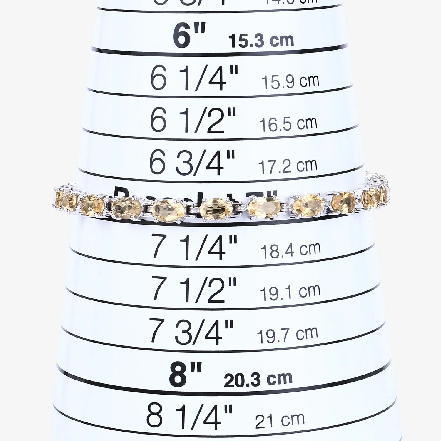 Genuine Citrine Sterling Silver Bracelet