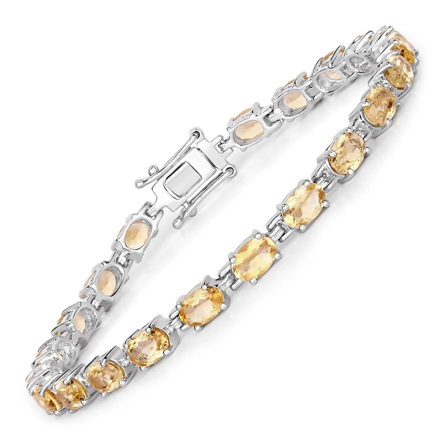 Genuine Citrine Sterling Silver Bracelet