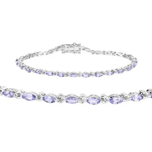 Genuine Tanzanite Marquise Tennis Bracelet