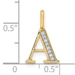 Natural Diamond Initial Letter 14k Gold Pendant Fine Color Jewels