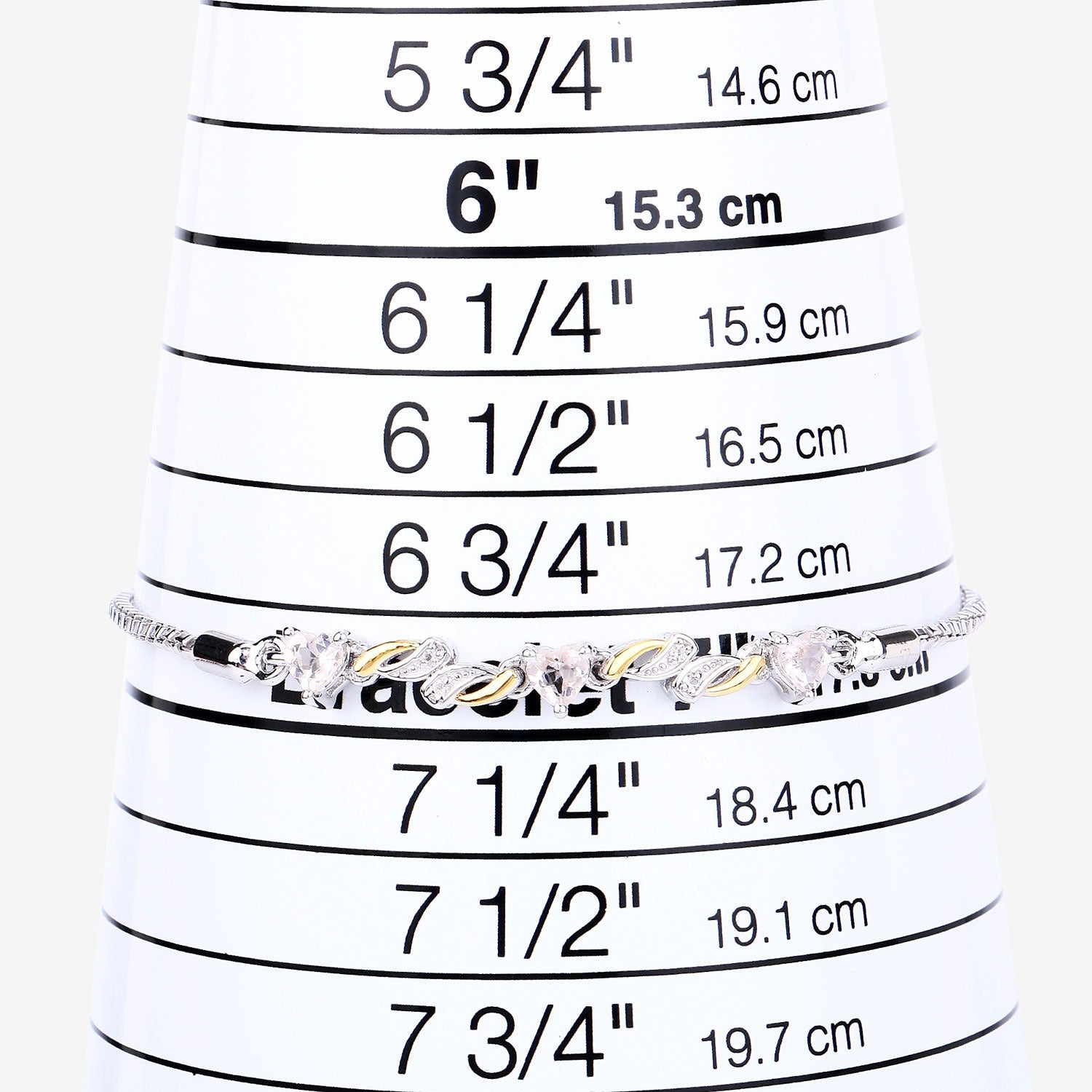 Genuine Morganite and White Sapphire Silver Heart Bracelet