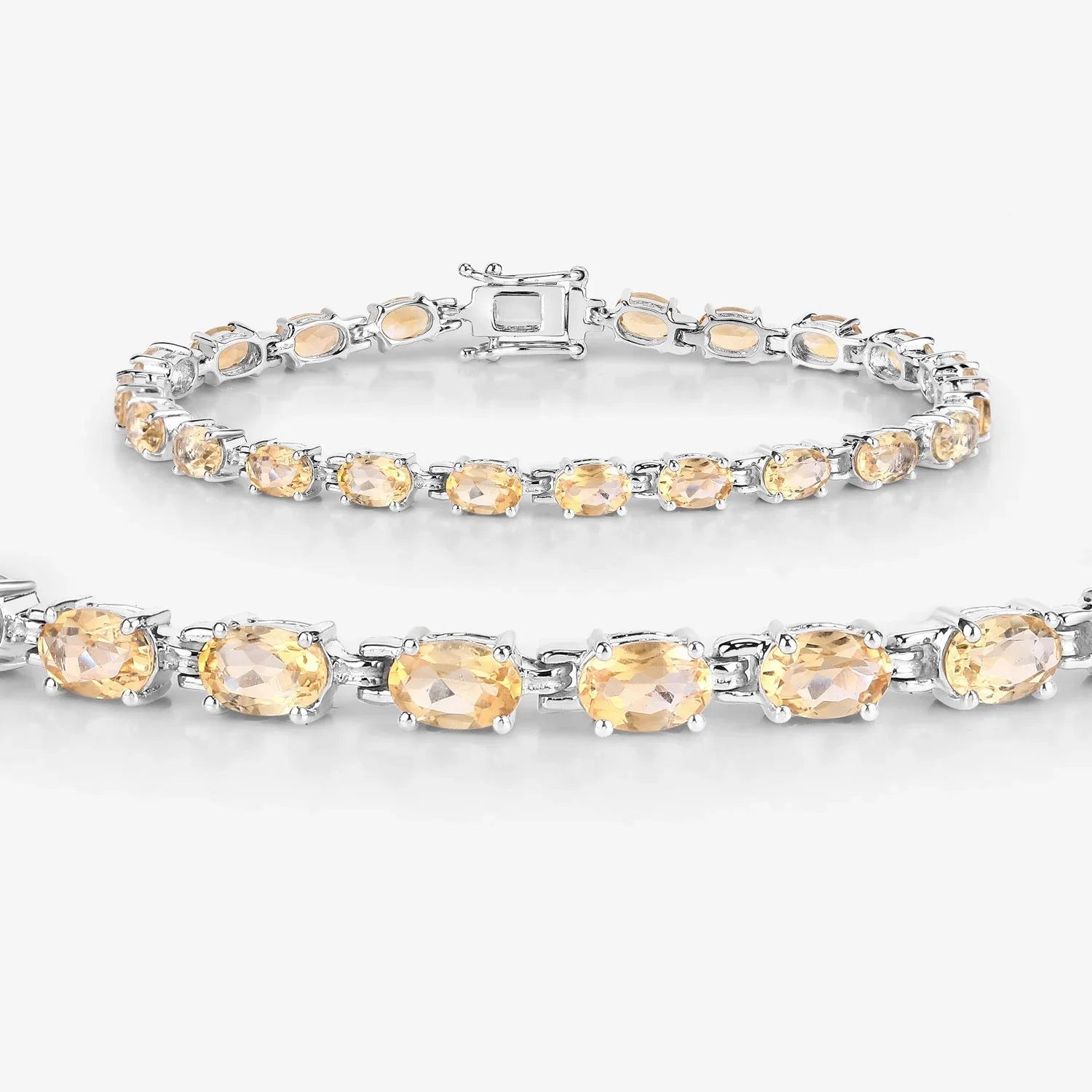 Genuine Citrine Sterling Silver Bracelet