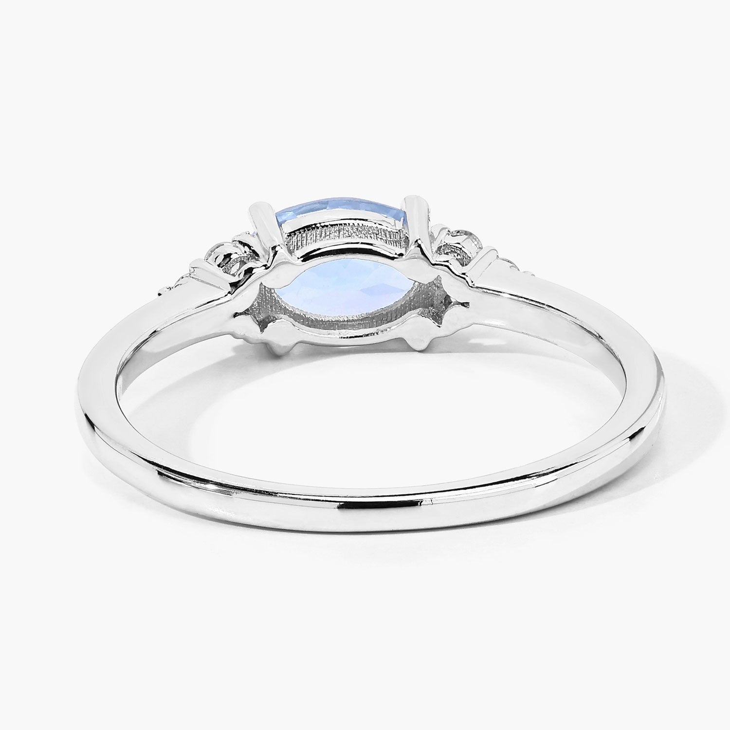 0.69 Ct Genuine Aquamarine and Lab Diamond Silver Oval Ring Fine Color Jewels