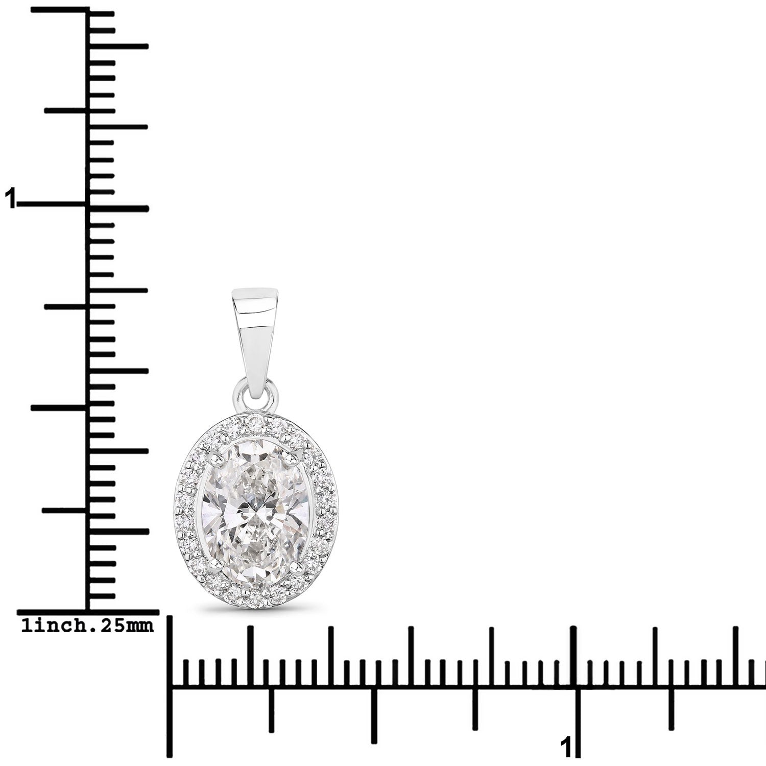 Lab Grown Diamond Prong Bridal Oval Halo Platinum Pendant