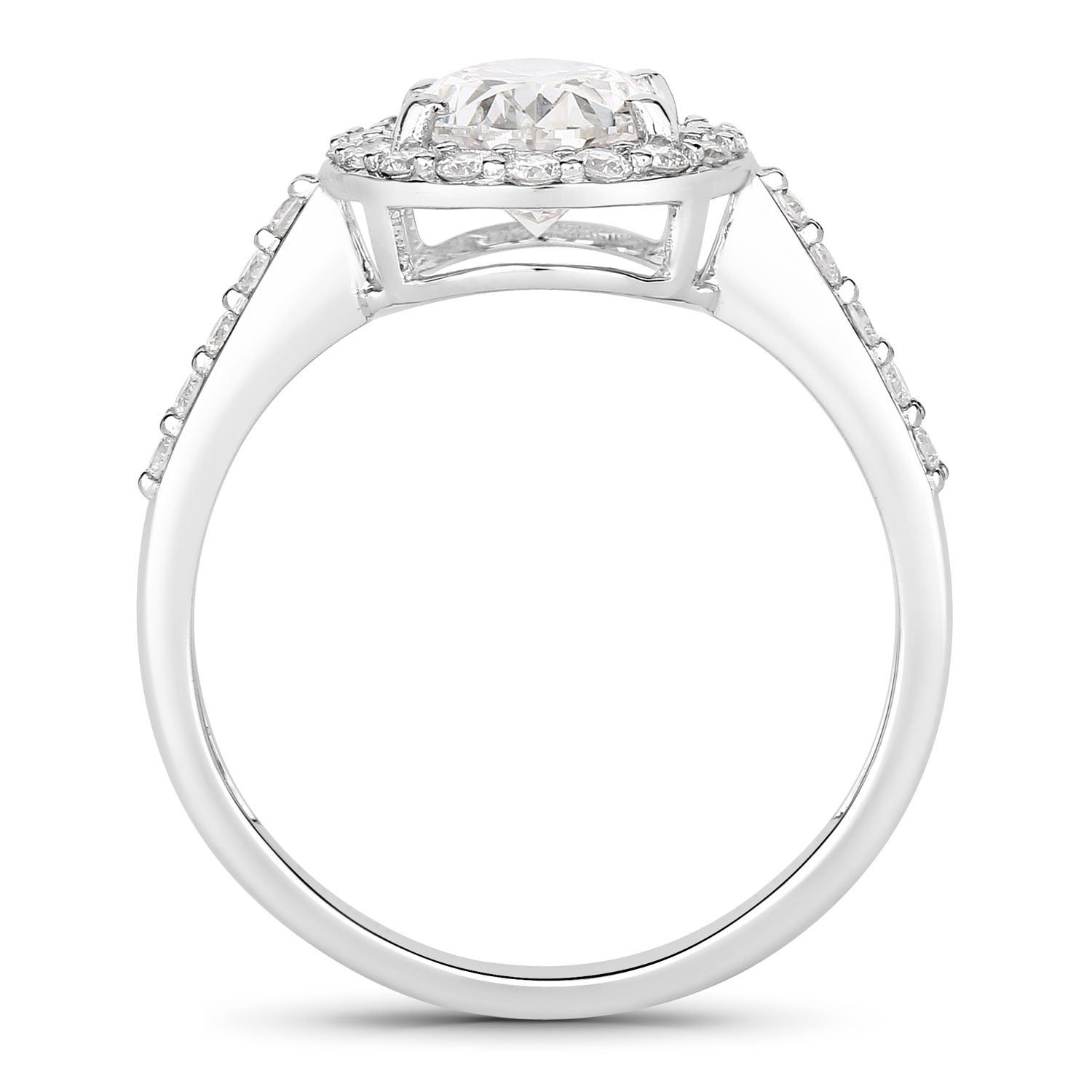 1.98 Ct Oval Lab Diamond Platinum Halo Bridal Cathedral Ring with Pave Band