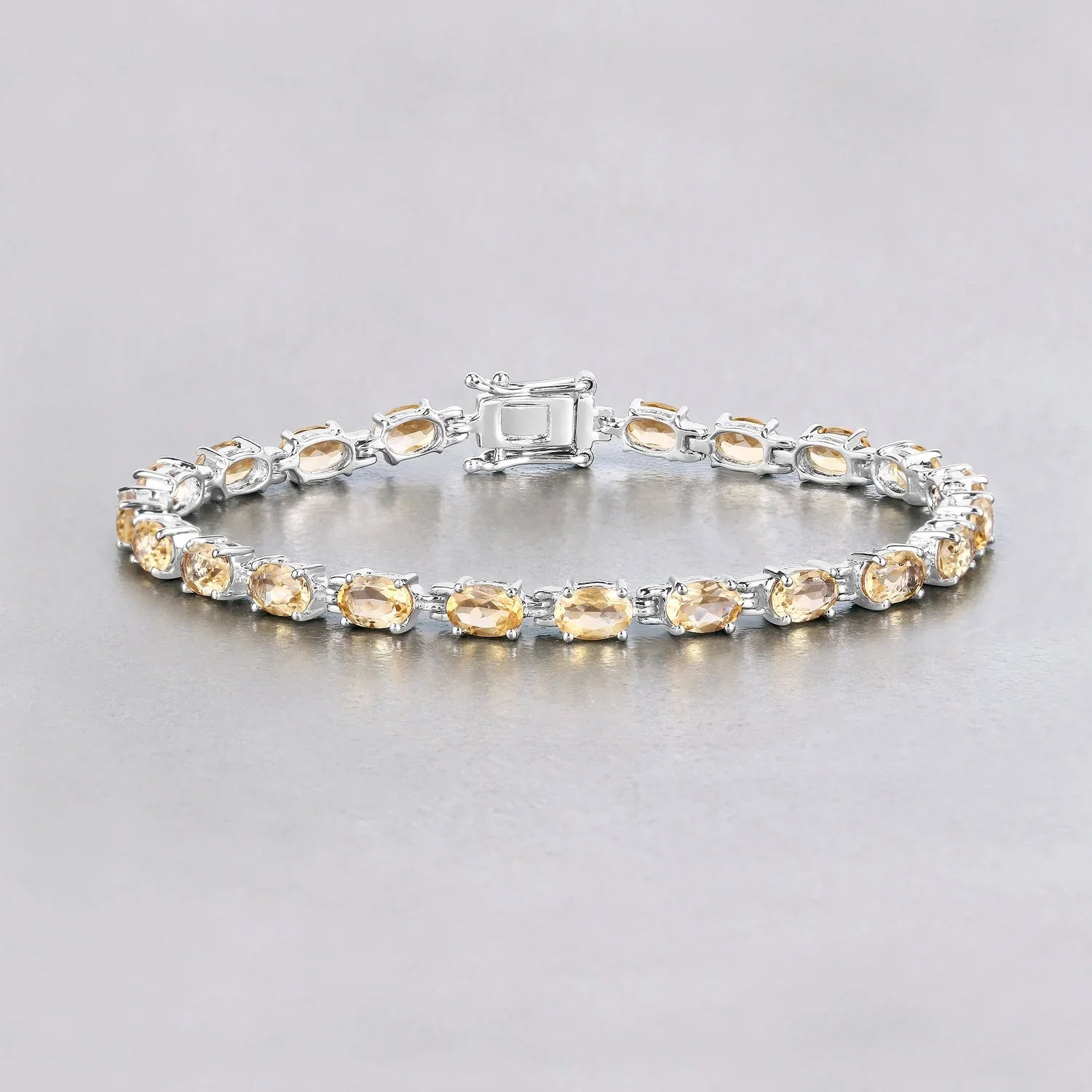 Genuine Citrine Sterling Silver Bracelet