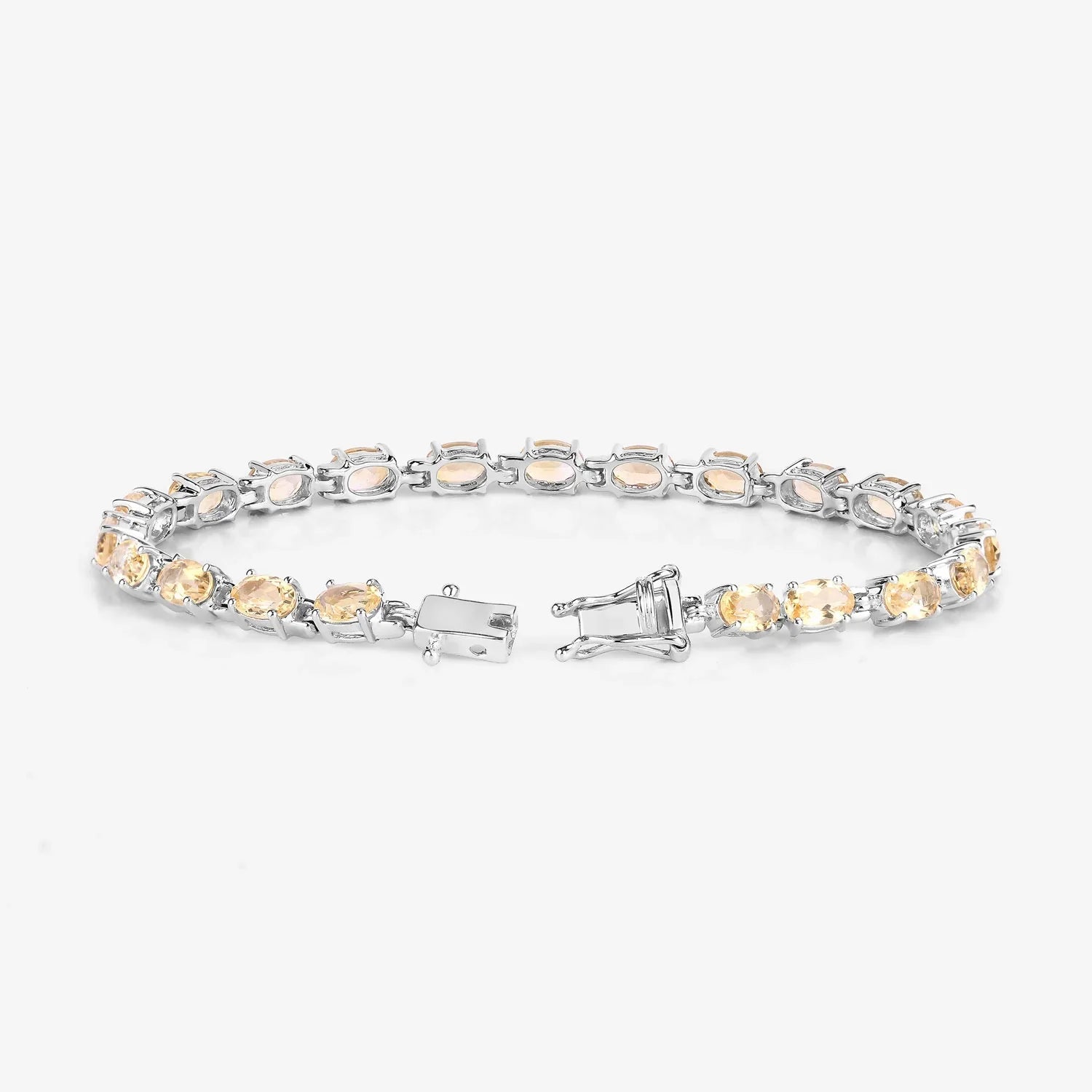 Genuine Citrine Sterling Silver Bracelet