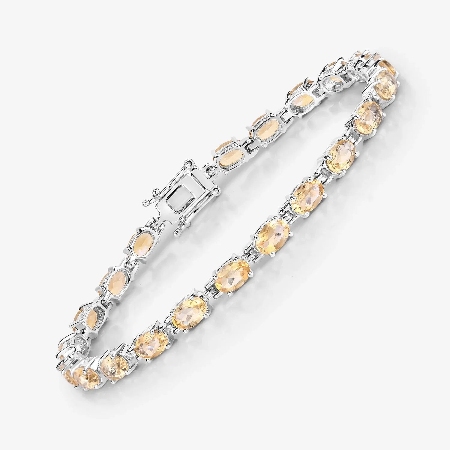 Genuine Citrine Sterling Silver Bracelet