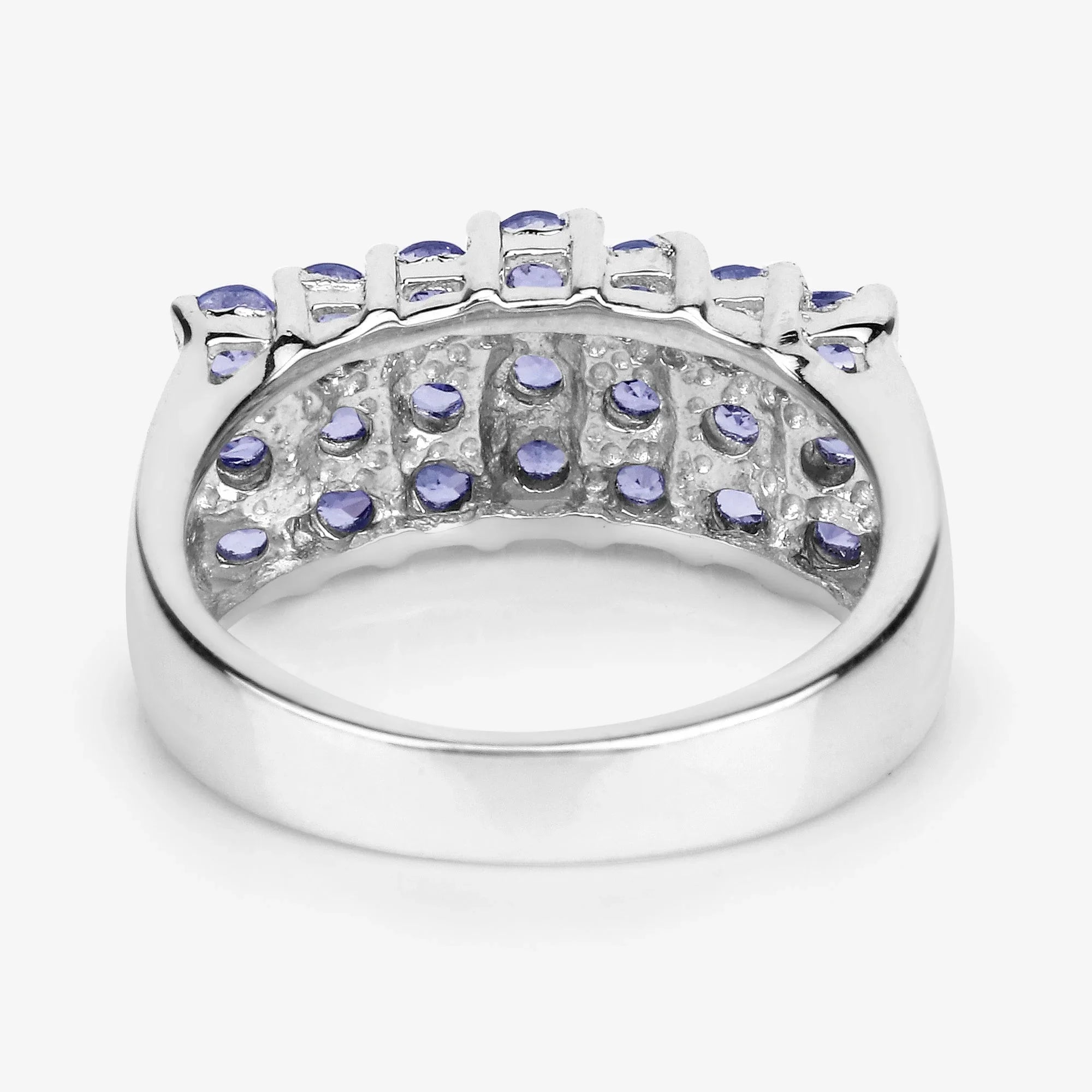 Genuine Tanzanite 925 Sterling Silver Cluster Ring