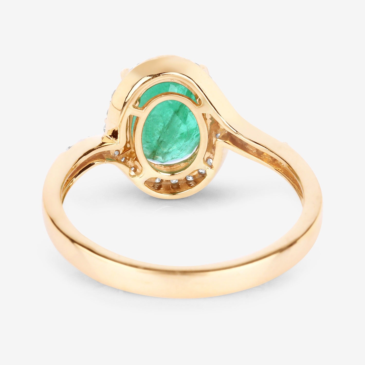 Genuine Zambian Emerald Diamond Gold Ring