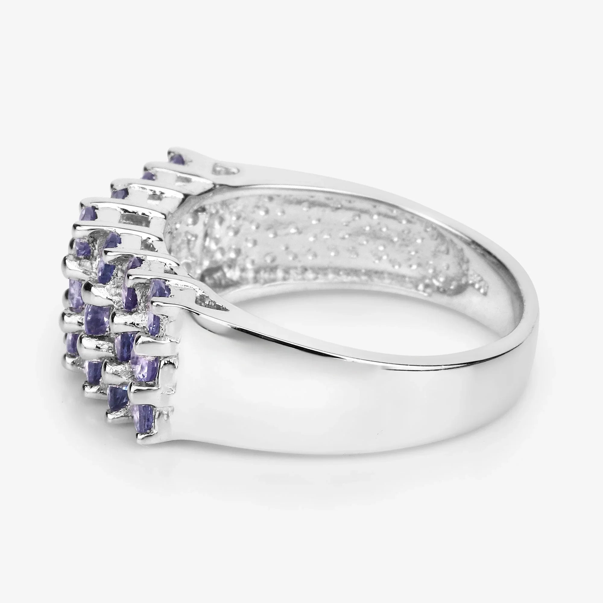 Genuine Tanzanite 925 Sterling Silver Cluster Ring