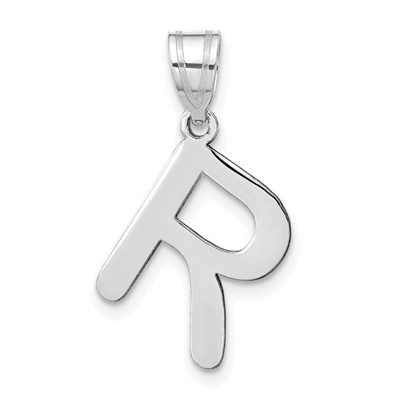 14K Gold Bubble Letter Initial Pendant