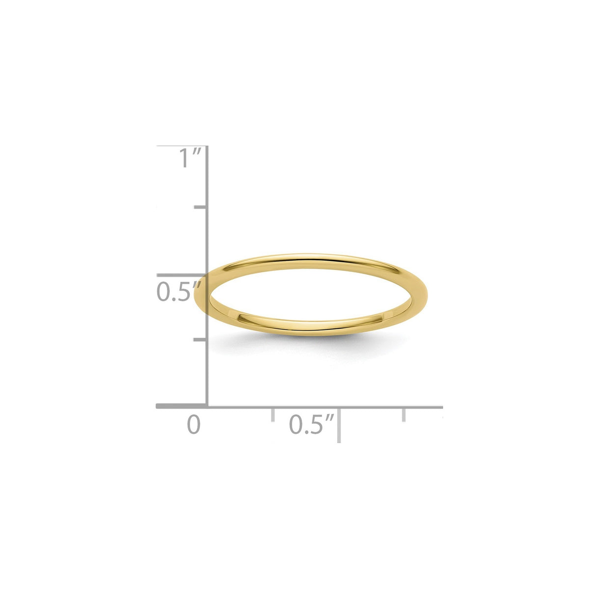 10K Yellow Gold 1.2mm Half Round Polished Stackable Band