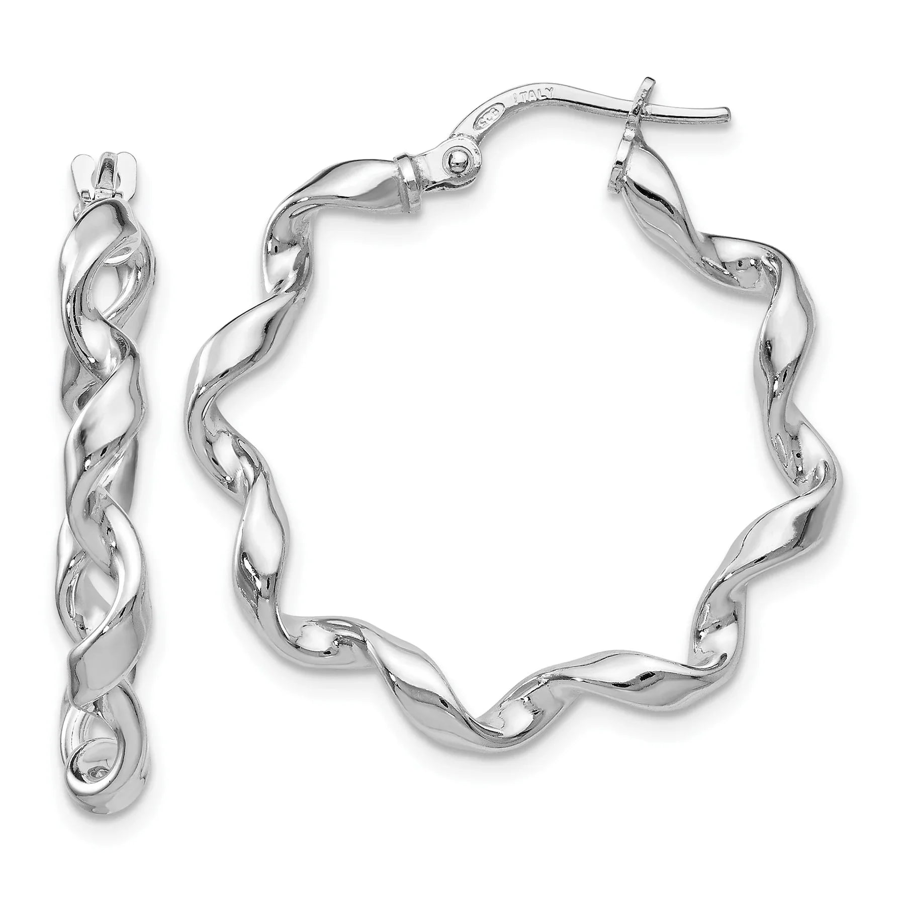 Sterling Silver Twisted Hoop Earrings
