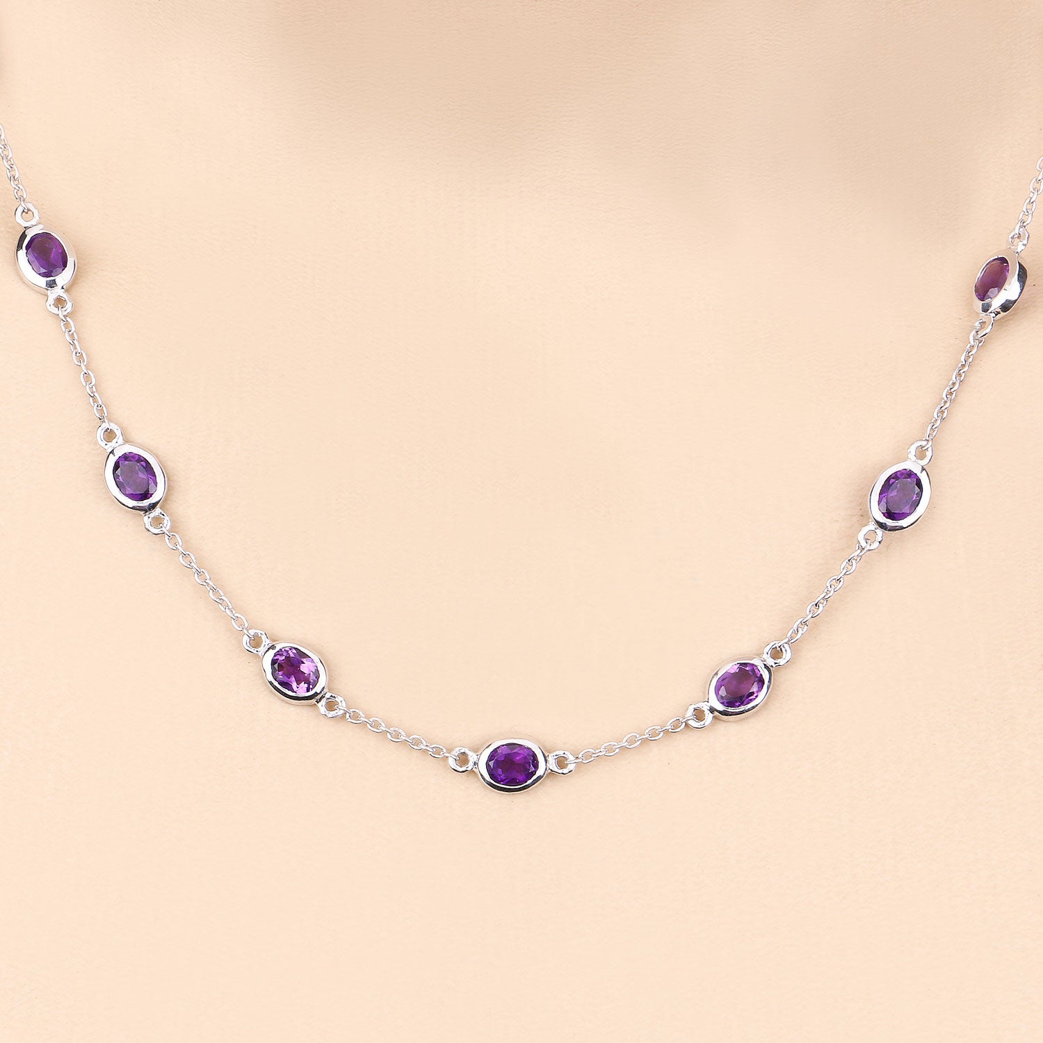 Genuine Amethyst By The Yard Necklace