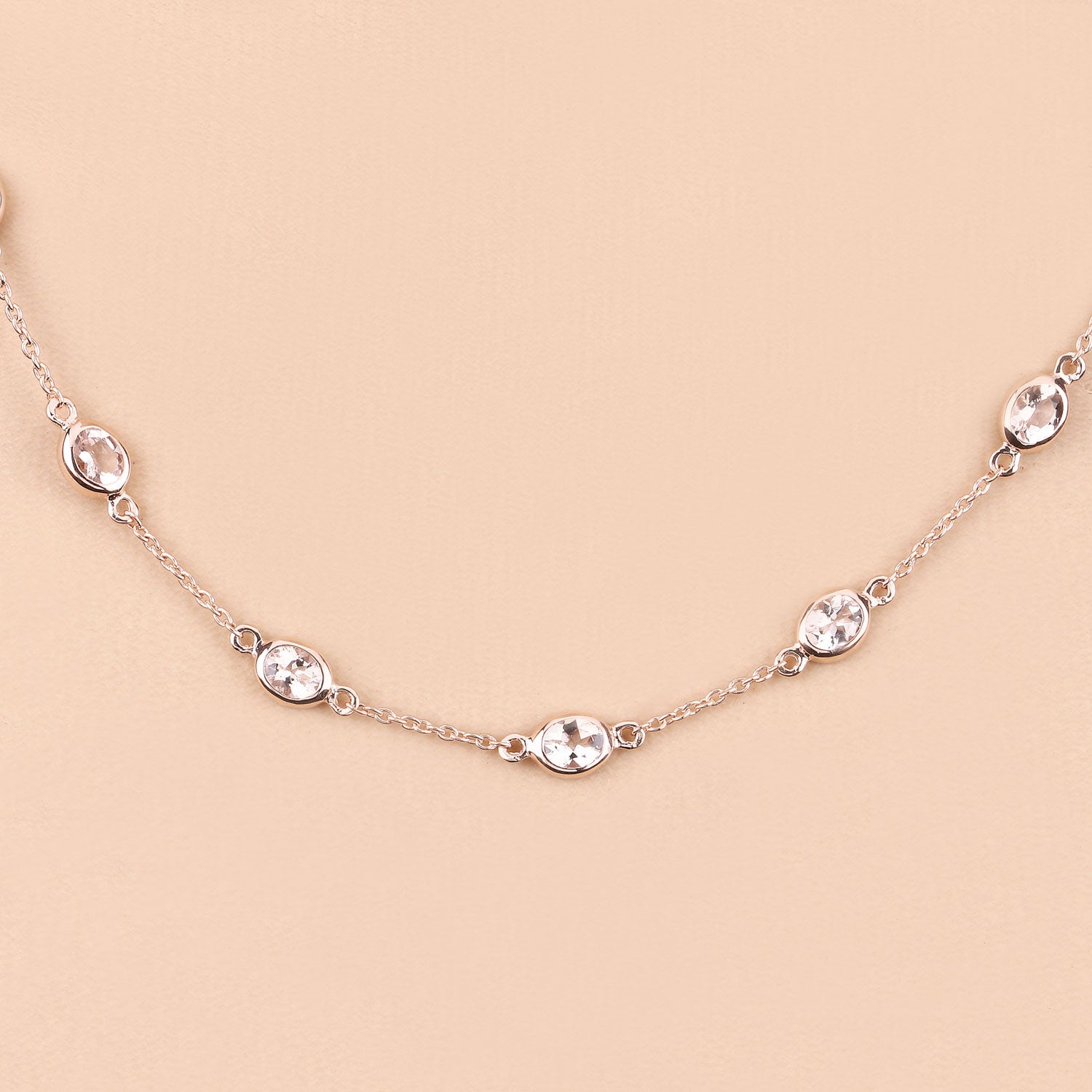 Genuine Morganite By The Yard Necklace