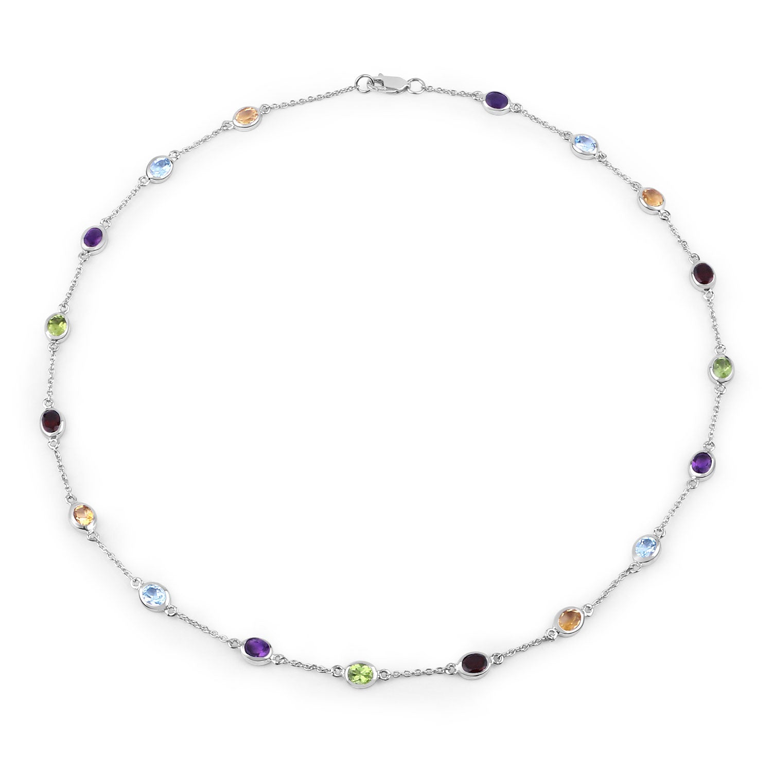 Genuine Multi Stones By The Yard Necklace