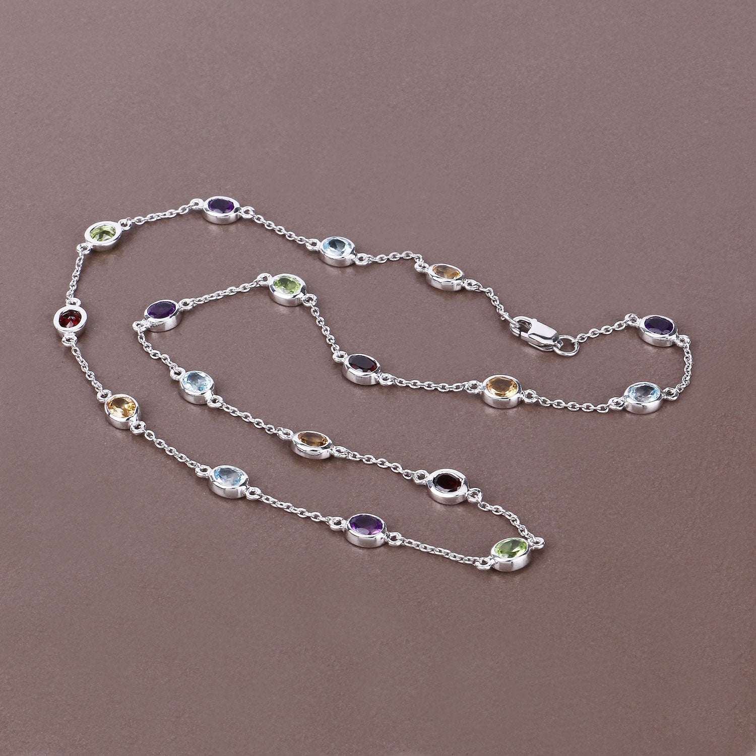 Genuine Multi Stones By The Yard Necklace