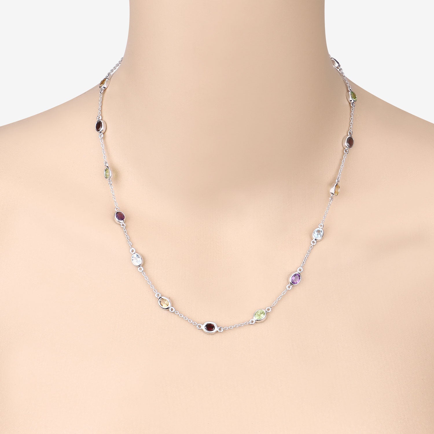 Genuine Multi Stones By The Yard Necklace