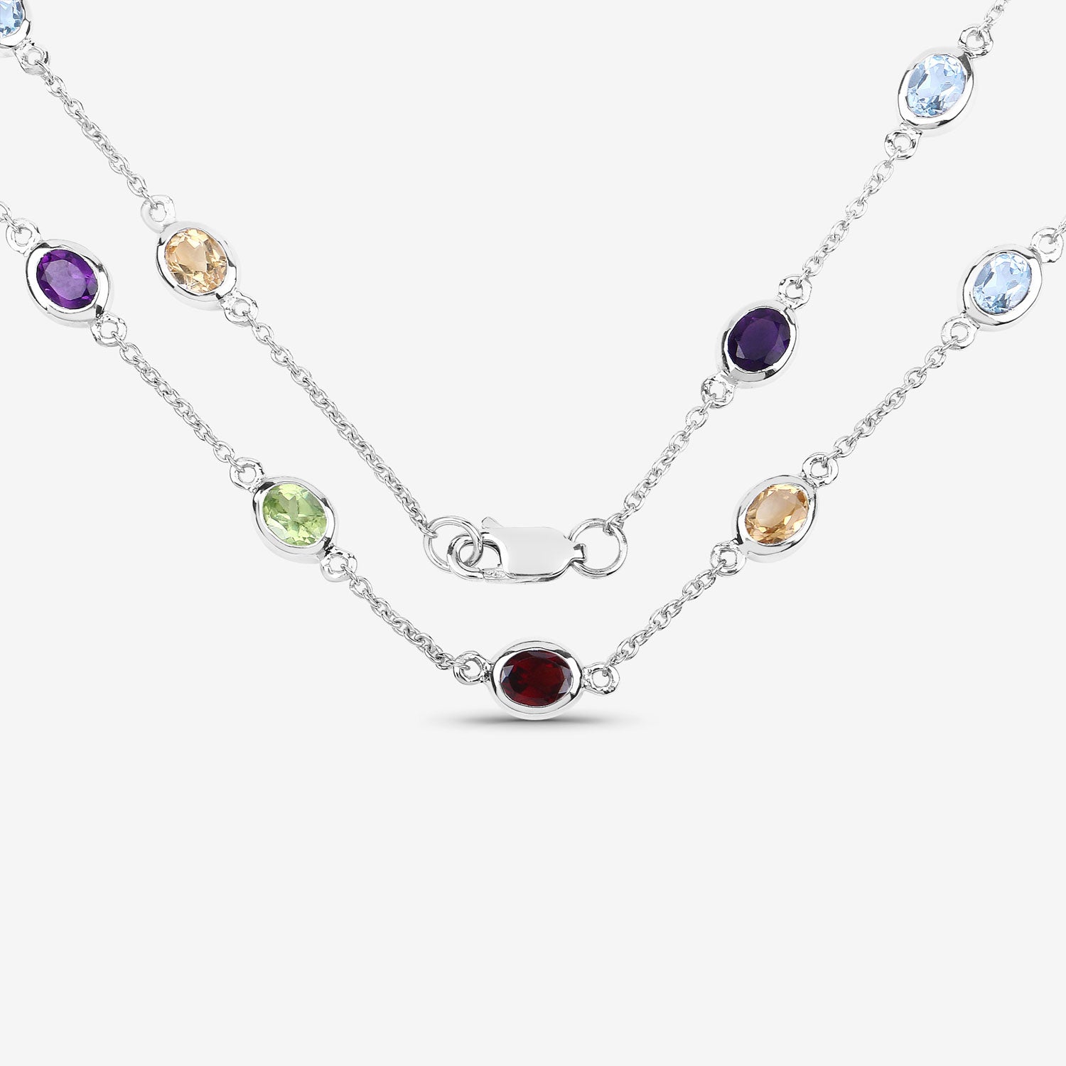 Genuine Multi Stones By The Yard Necklace