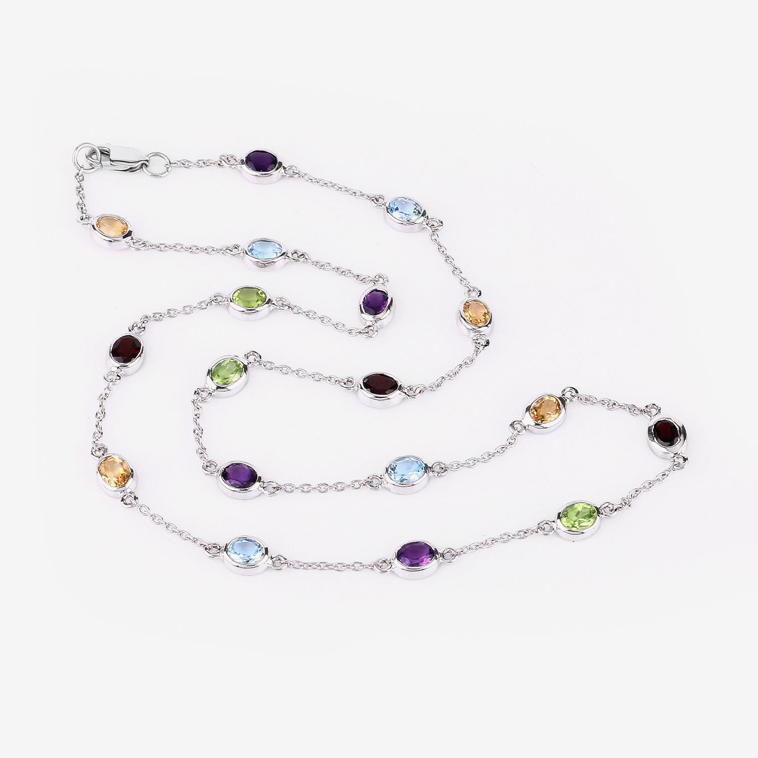 Genuine Multi Stones By The Yard Necklace