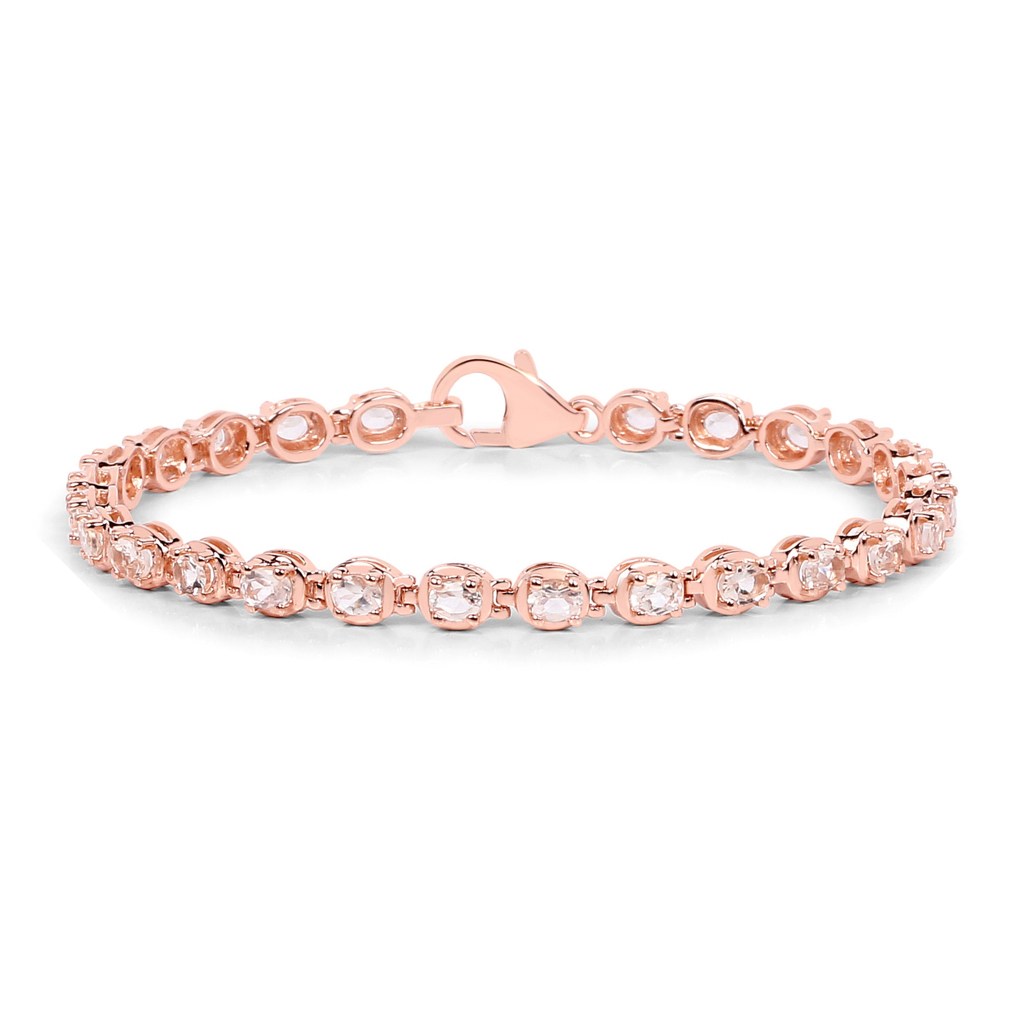 Genuine Pink Morganite Tennis Bracelet