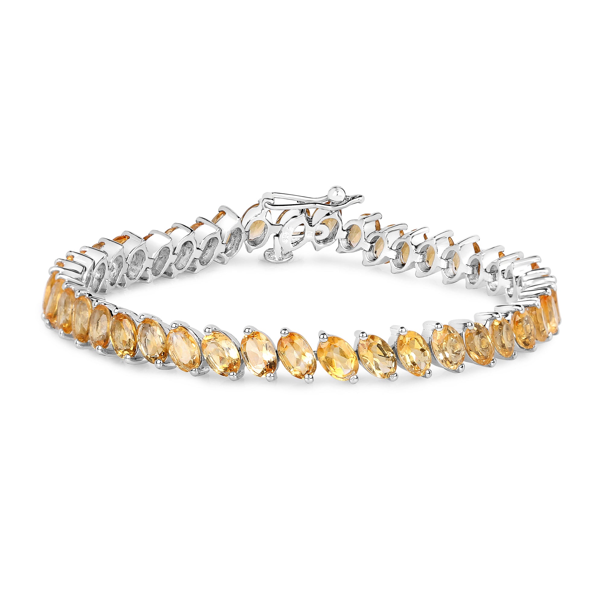 Genuine Yellow Citrine Tennis Bracelet