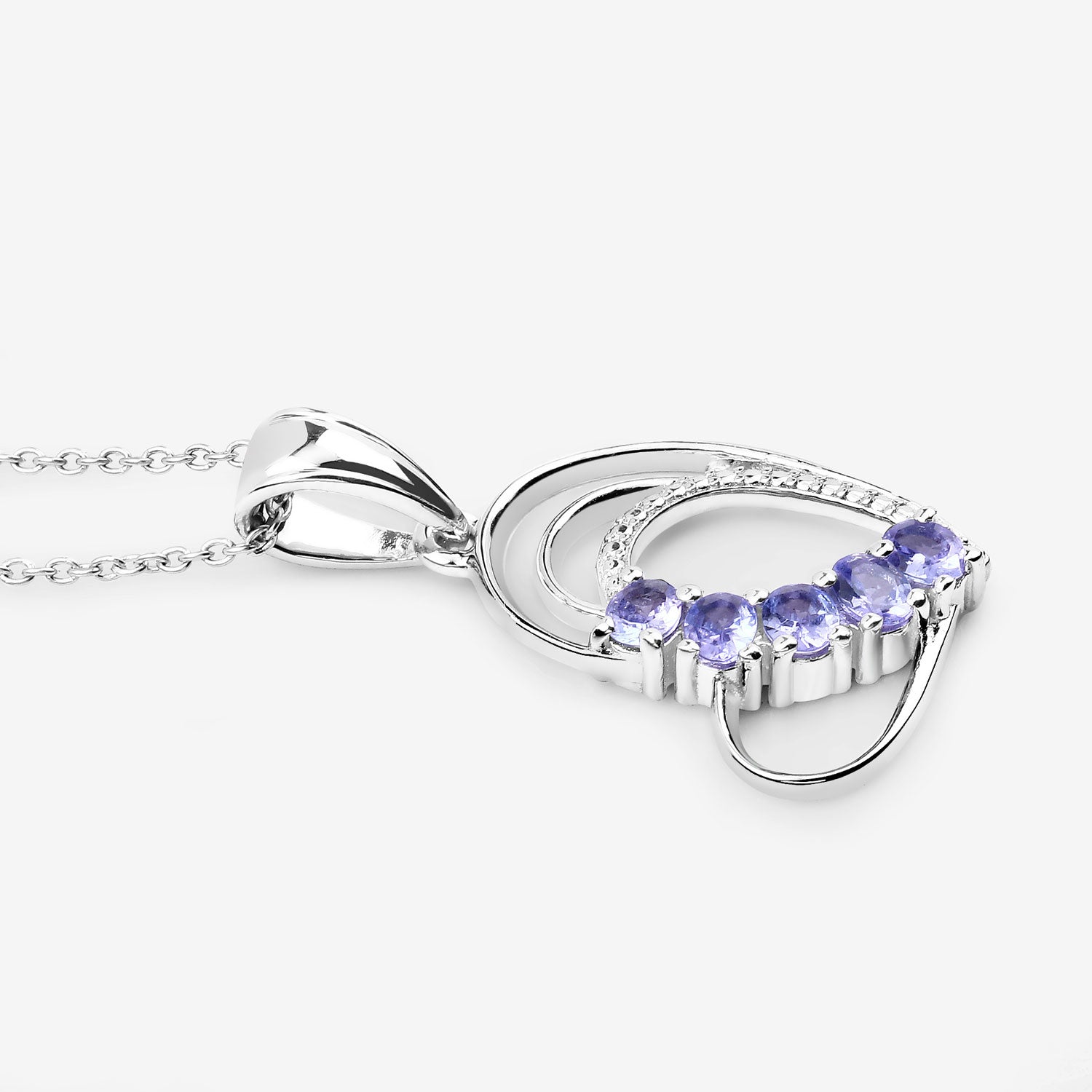 Genuine Tanzanite Heart Pendant Necklace