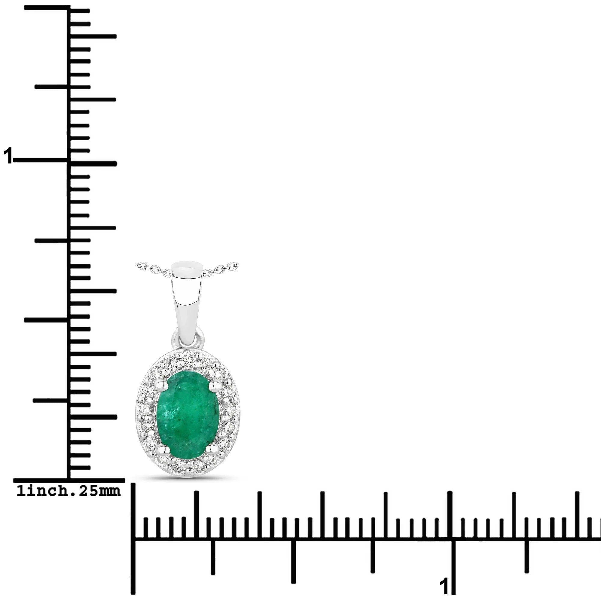 Natural Zambian Emerald Lab Diamond Necklace