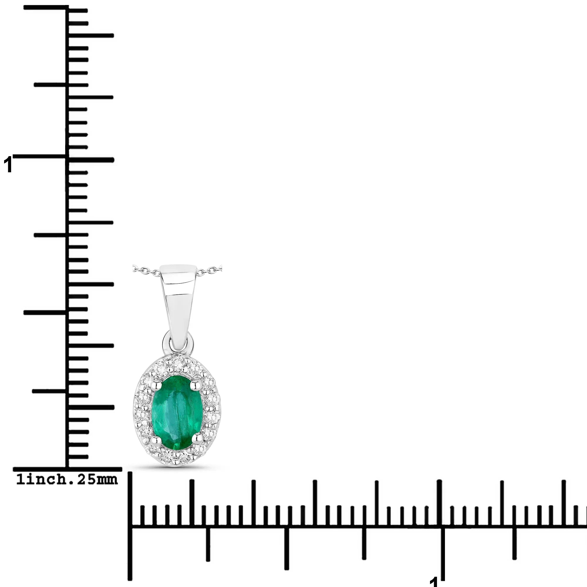 Natural Zambian Emerald and Lab Diamond Necklace