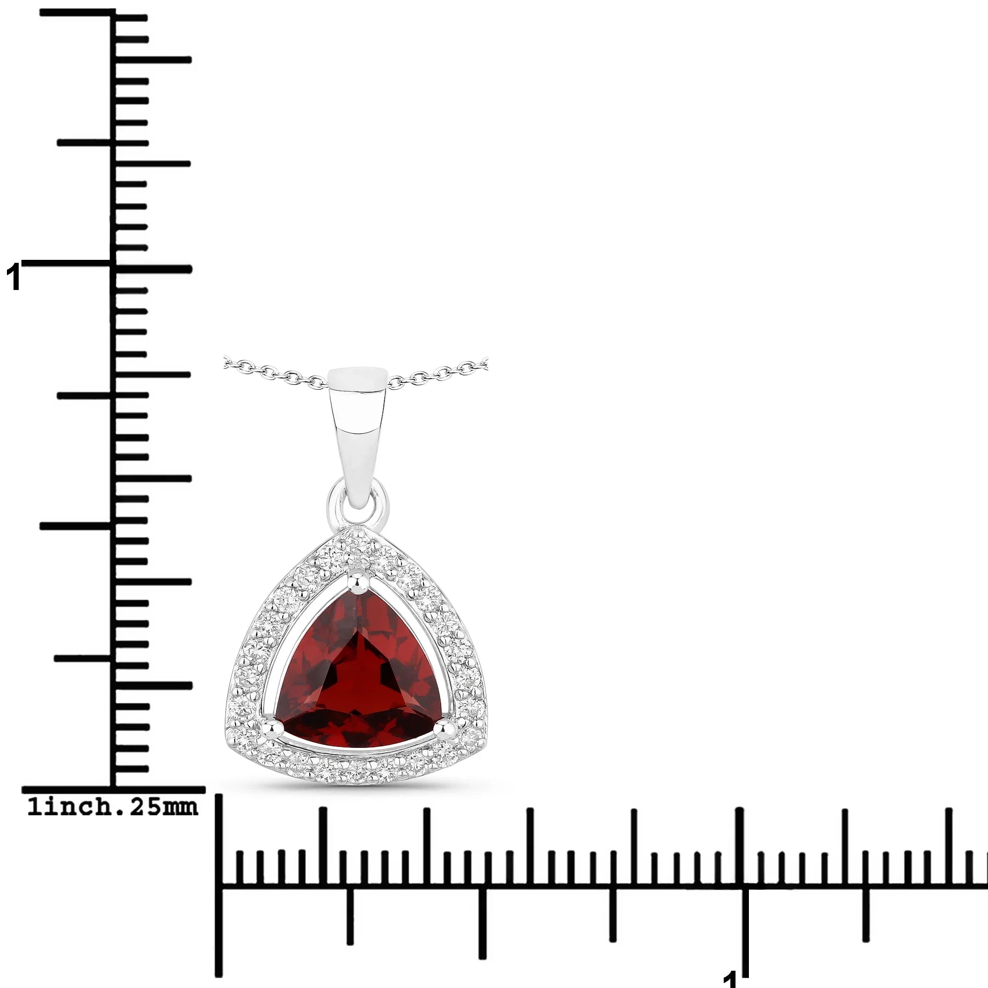 Natural Garnet and Lab Diamond Necklace
