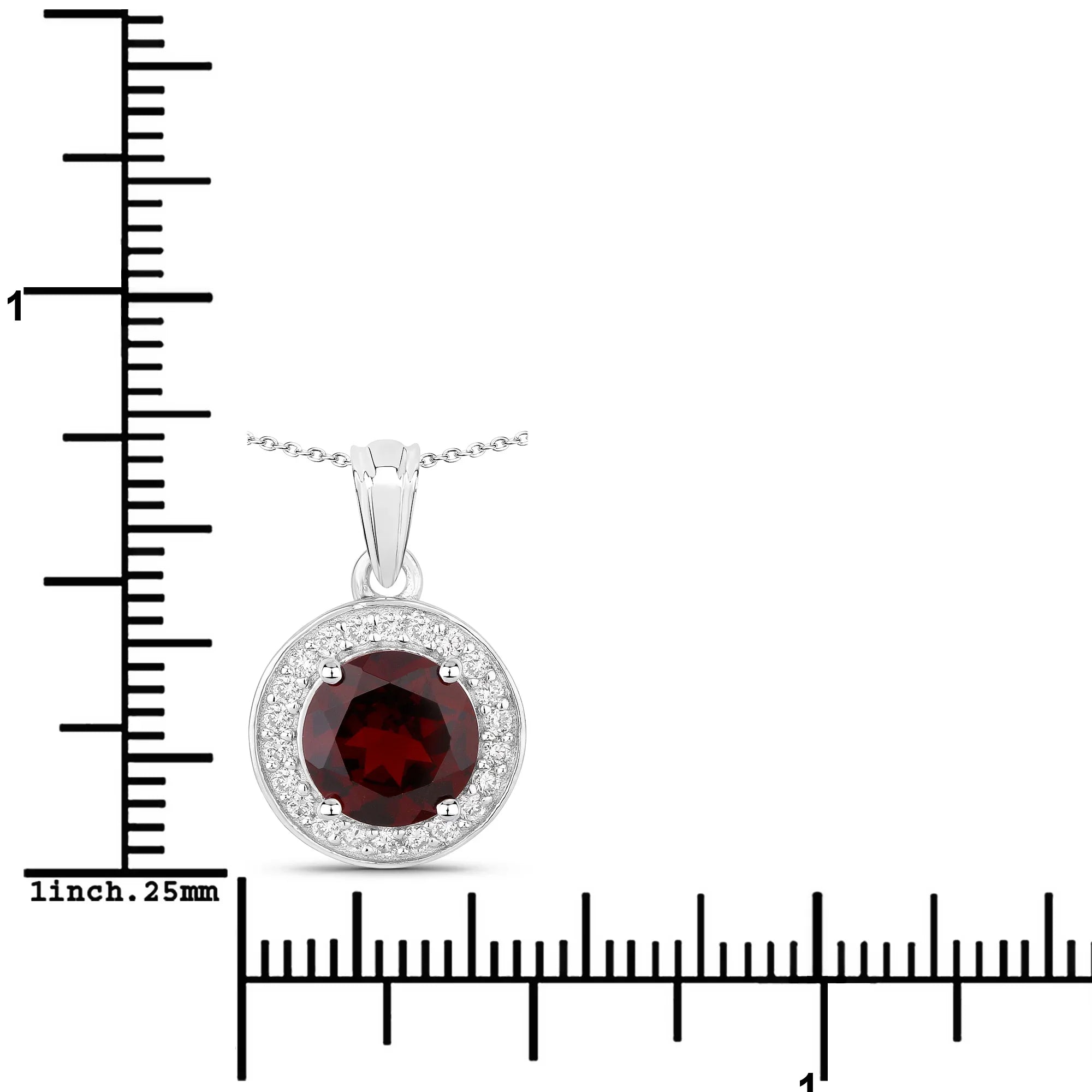 Natural Garnet Lab Diamond Necklace