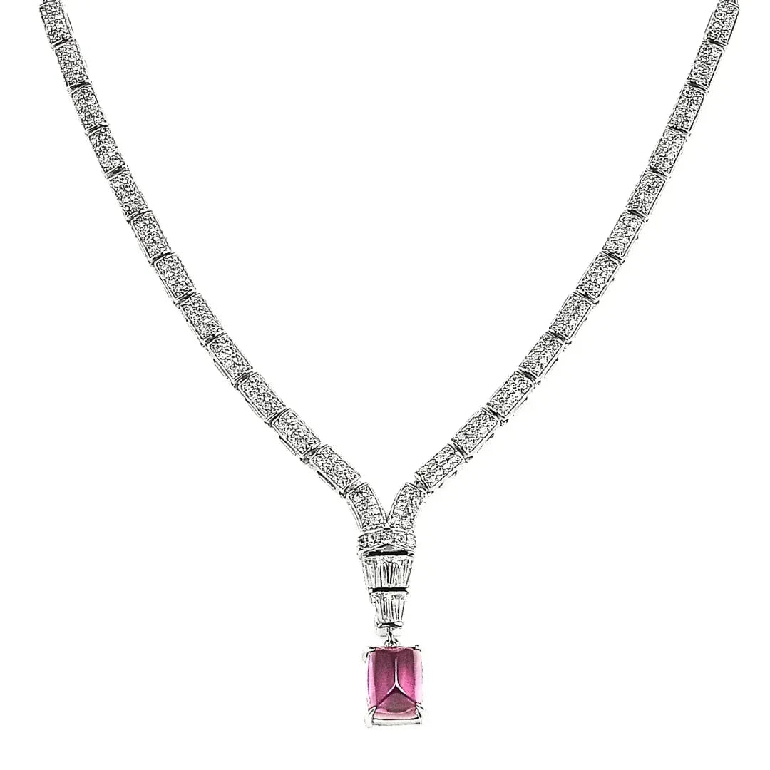 Natural Amethyst Art Deco Necklace