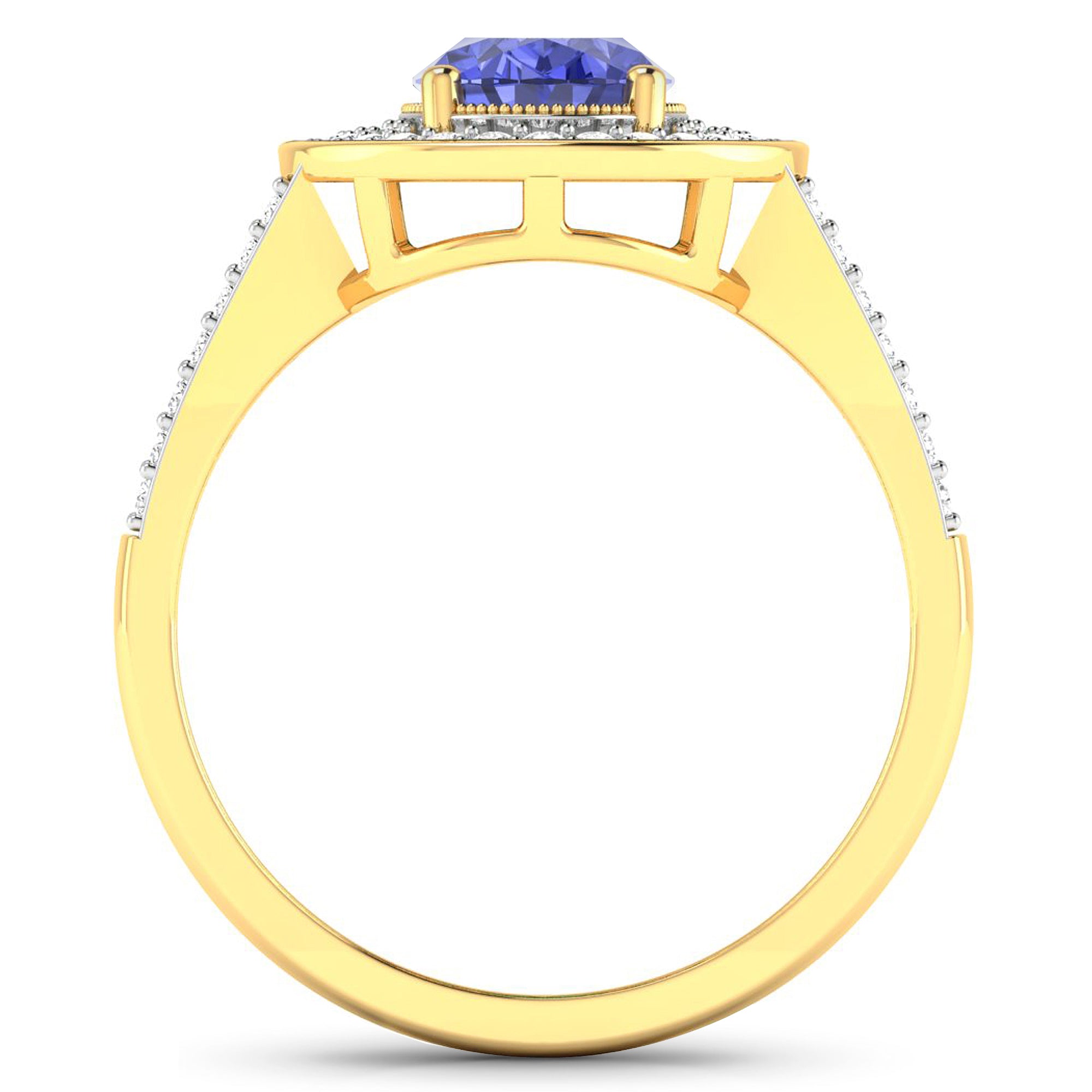 Genuine Tanzanite Diamond Halo Ring