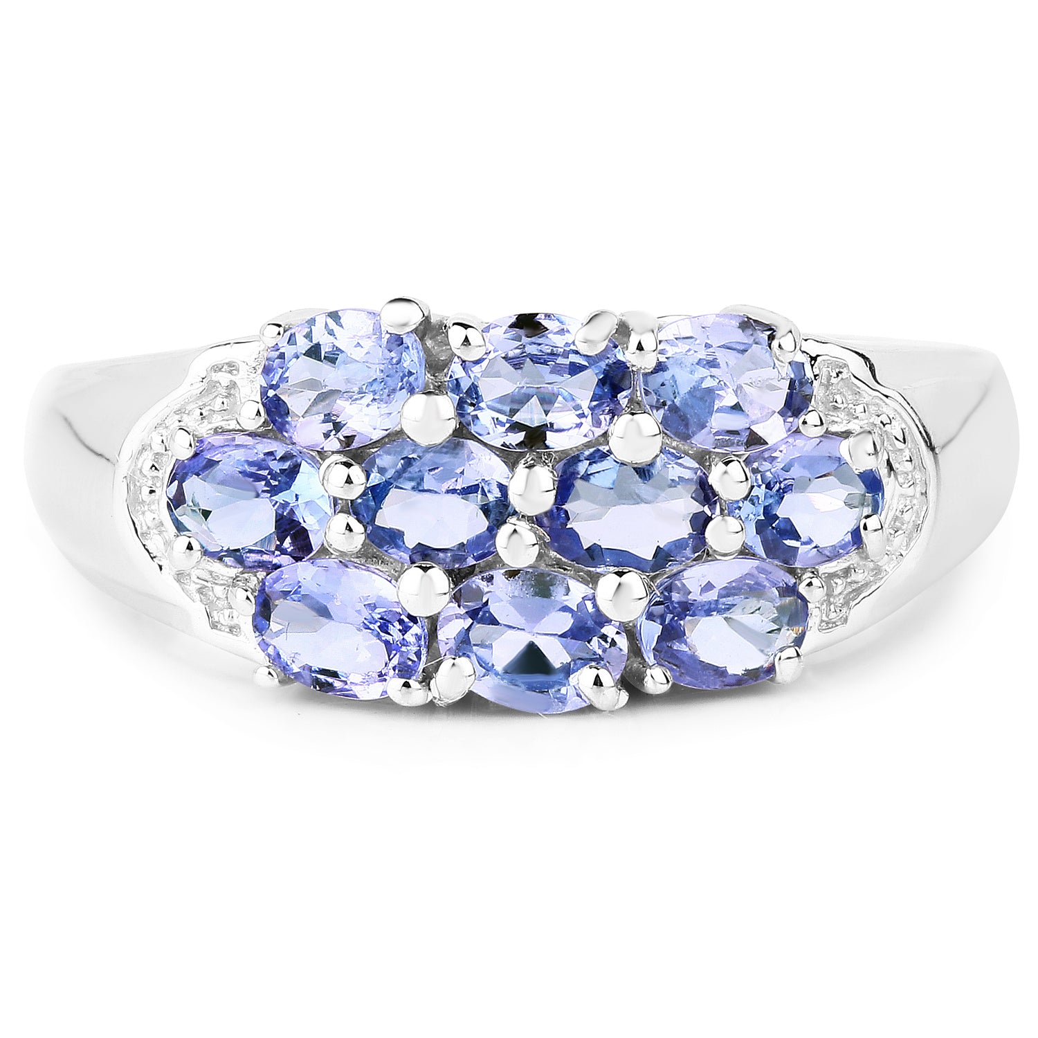 Natural Tanzanite Cluster Ring