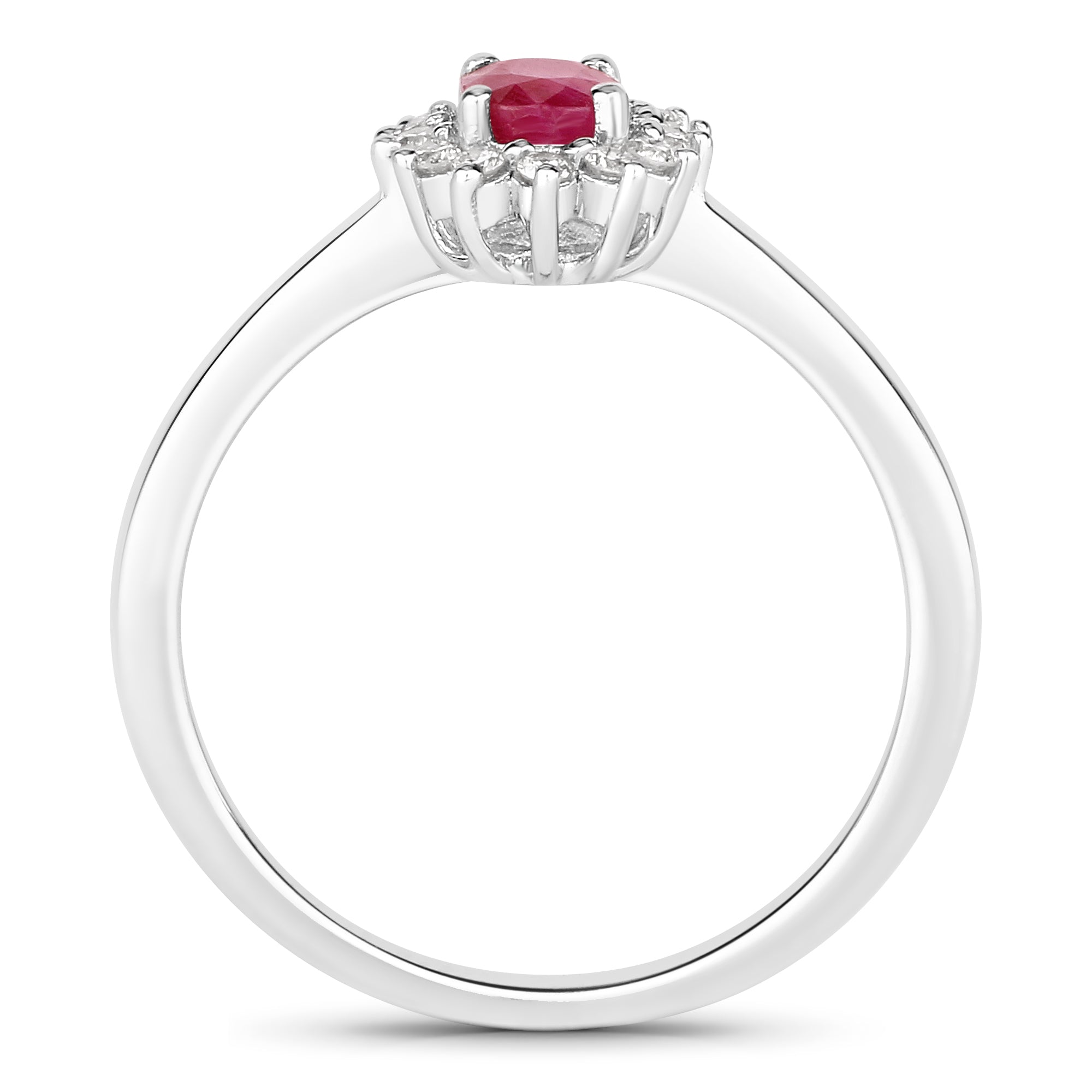Natural Ruby and Lab Diamond Engagement Ring