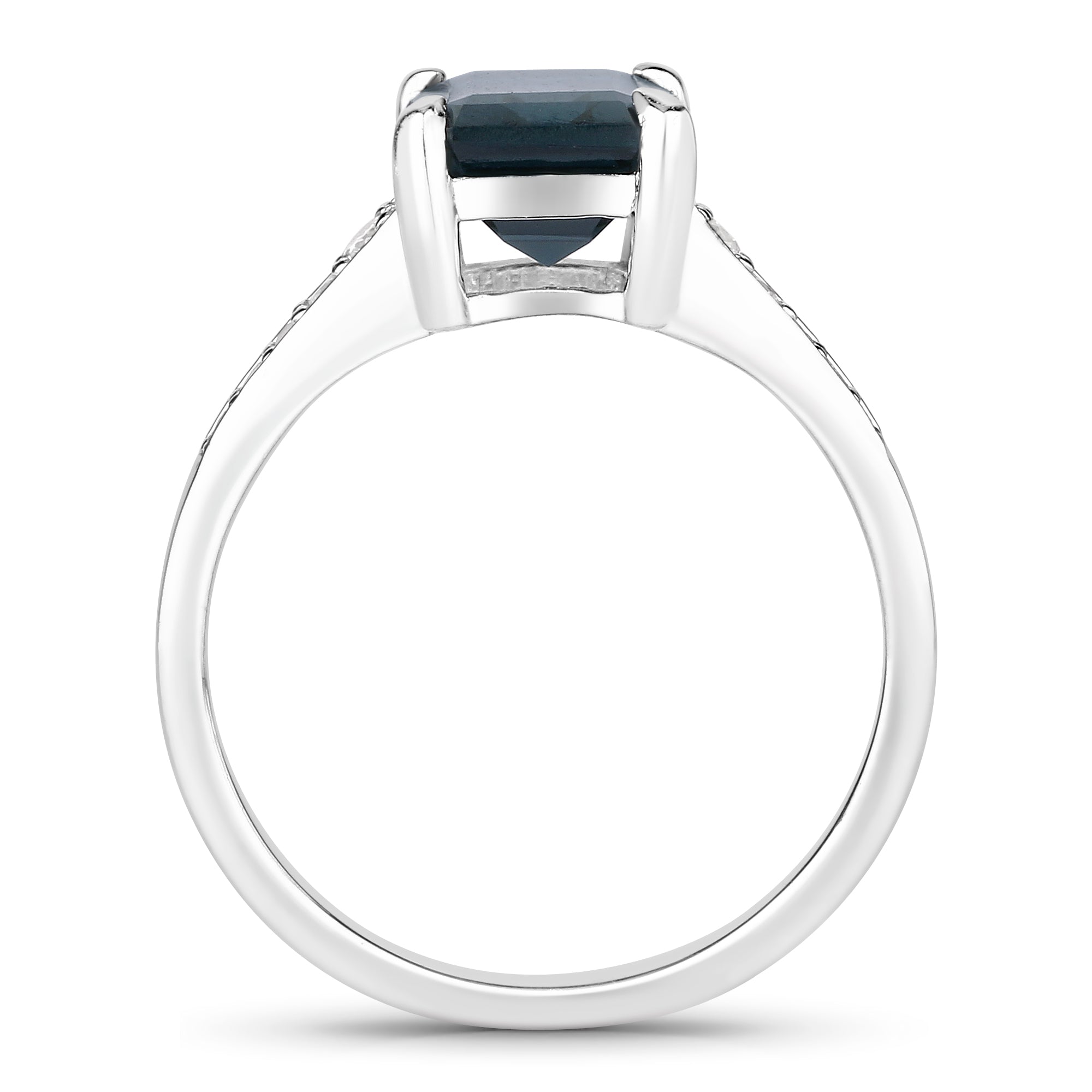 Natural London Blue Topaz Diamond Engagement Ring