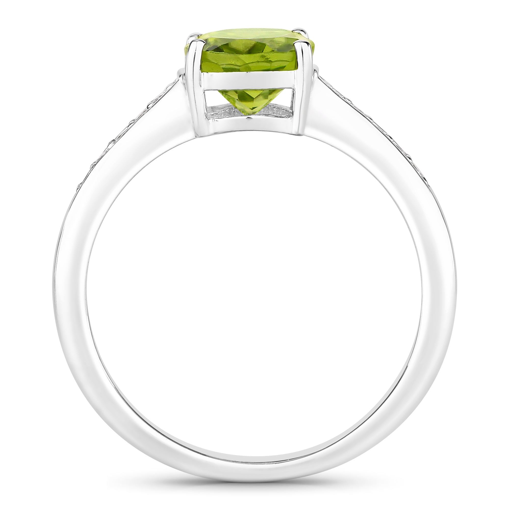 Natural Peridot Lab Diamond Ring