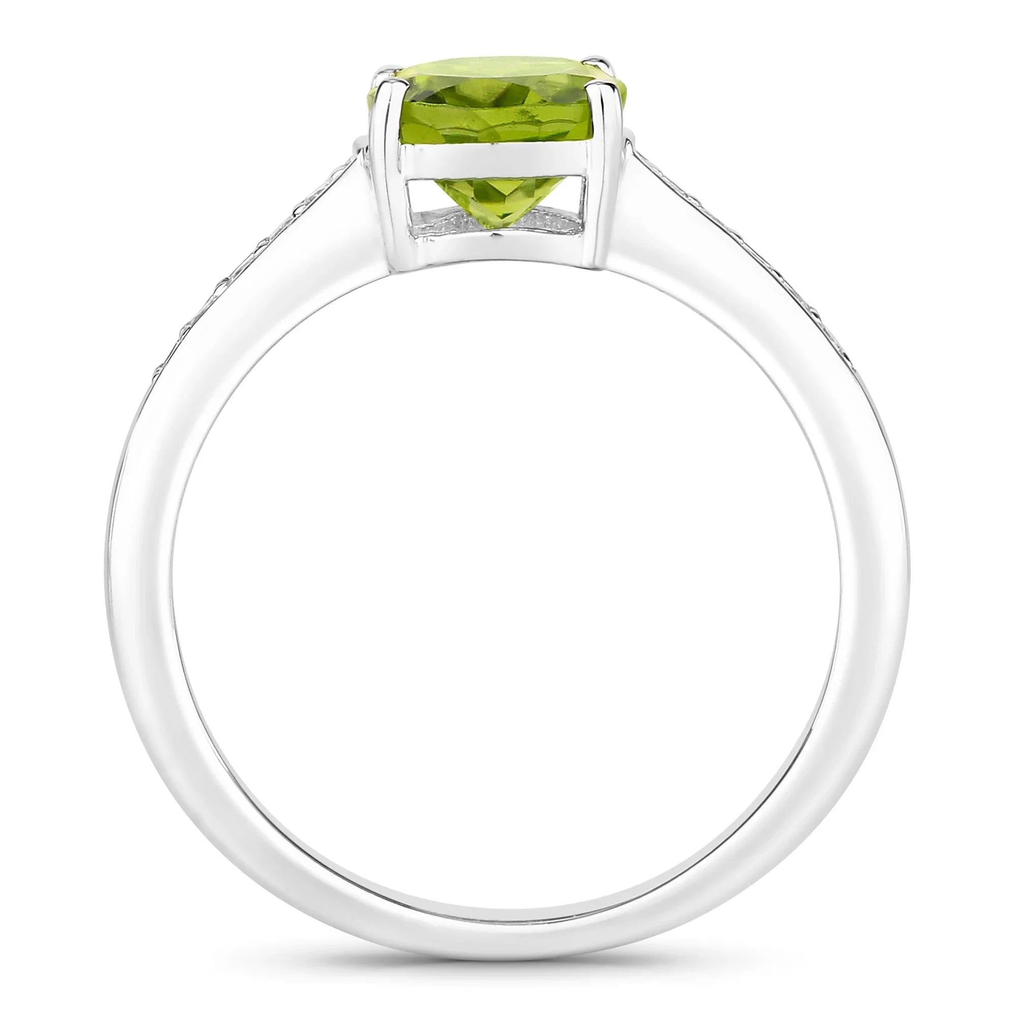 Natural Peridot Lab Diamond Ring