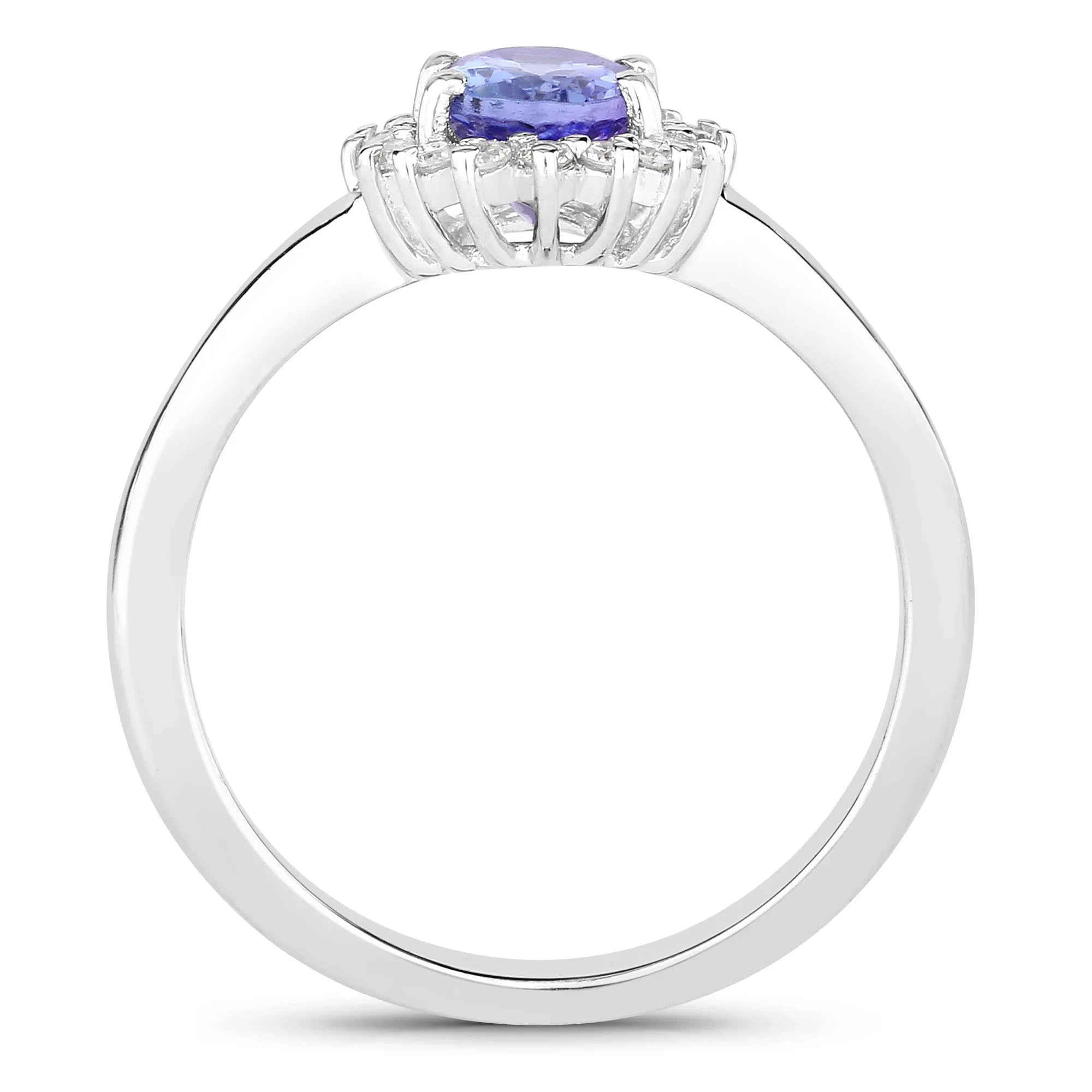 Natural Tanzanite Lab Diamond Halo Ring