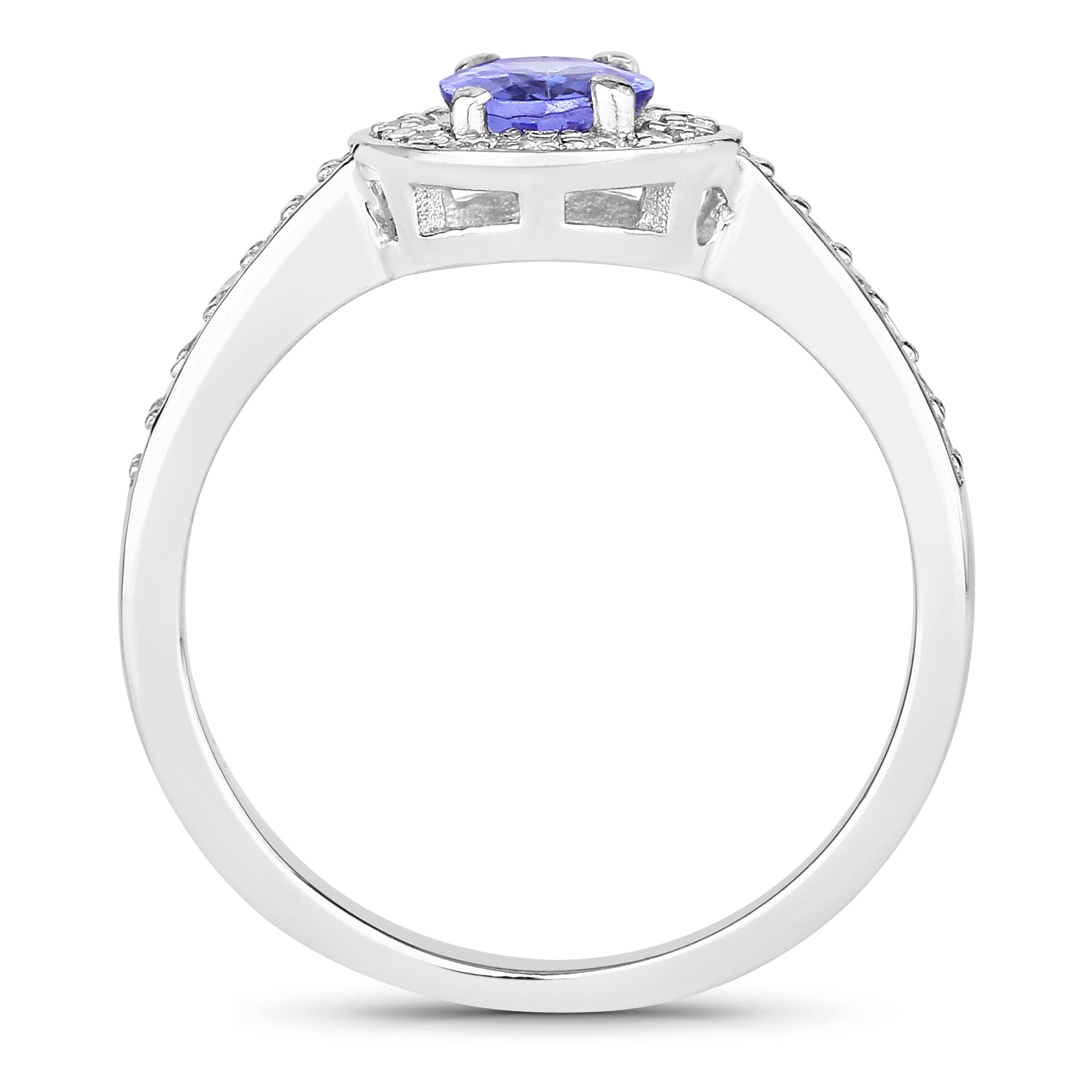 Natural Tanzanite and Lab Diamond Ring