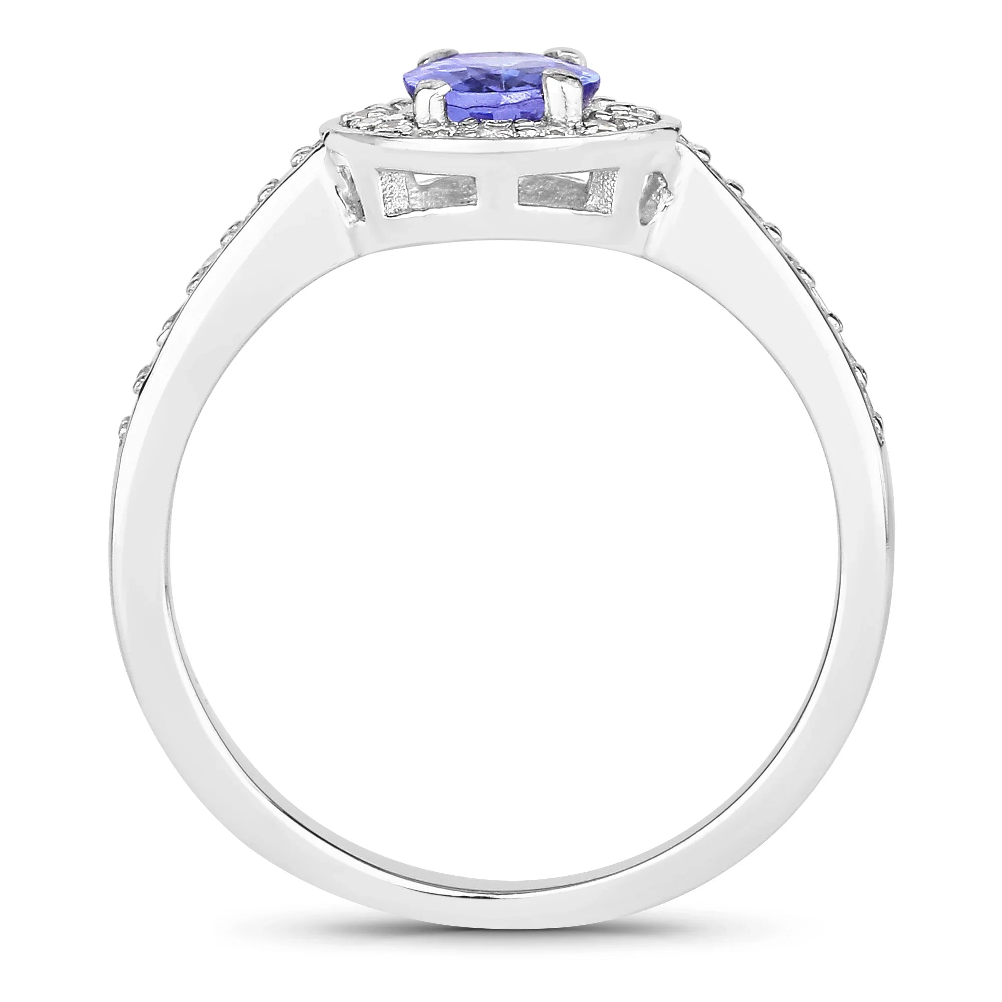 Natural Tanzanite and Lab Diamond Ring