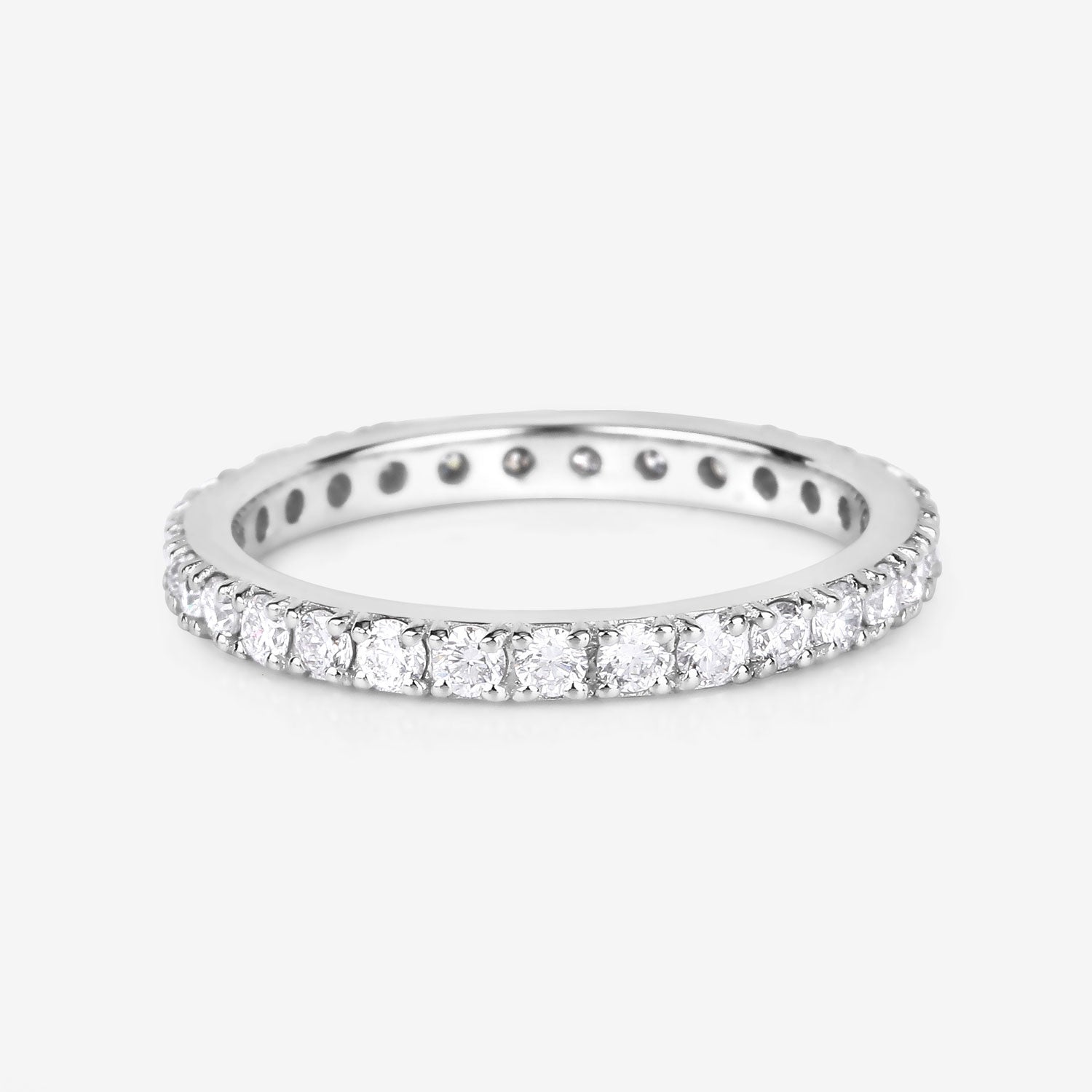 1.00ct Round Lab Grown Diamond Prong Band 14K White Gold Ring image 4