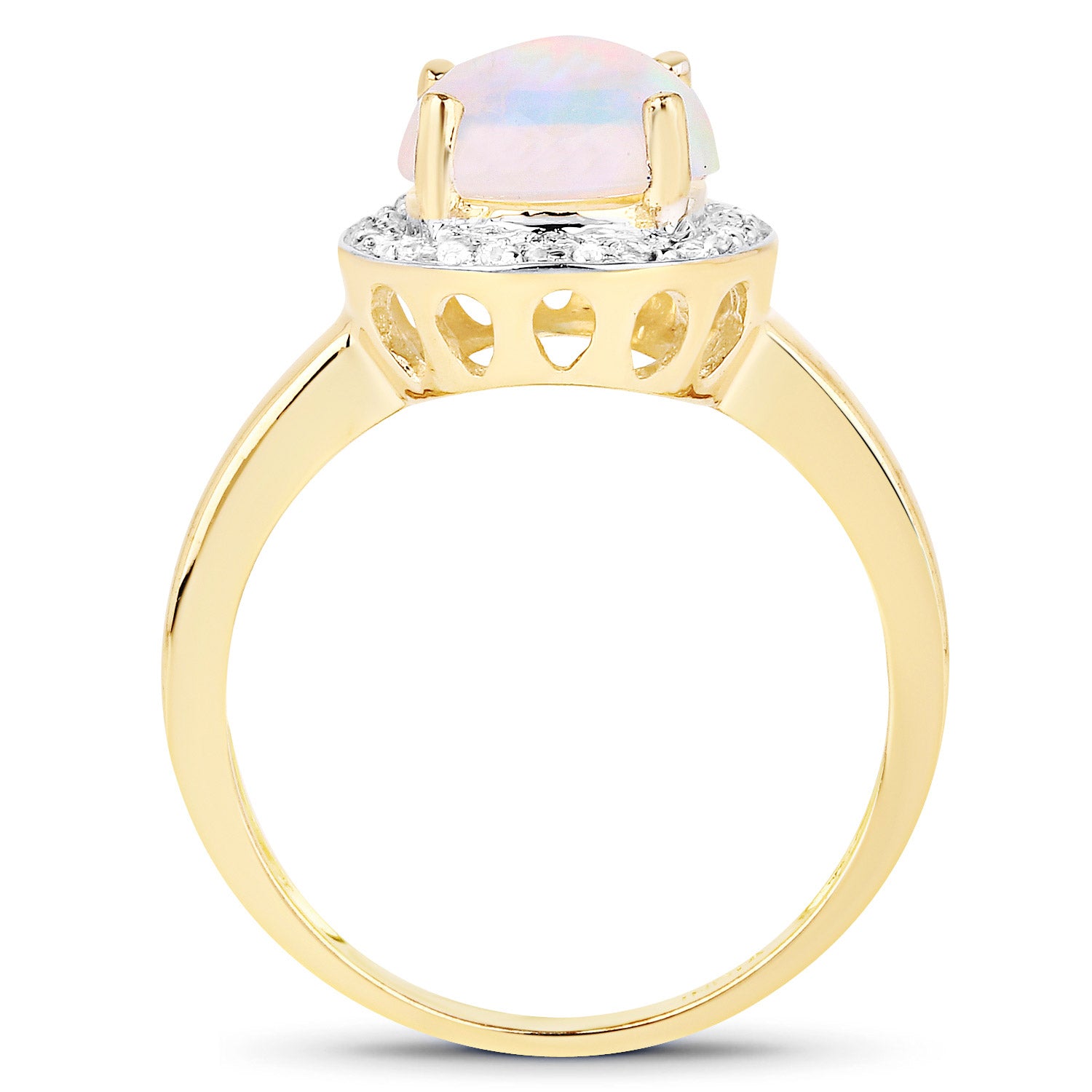 Genuine 925 Sterling Silver Ethiopian White Opal Ring