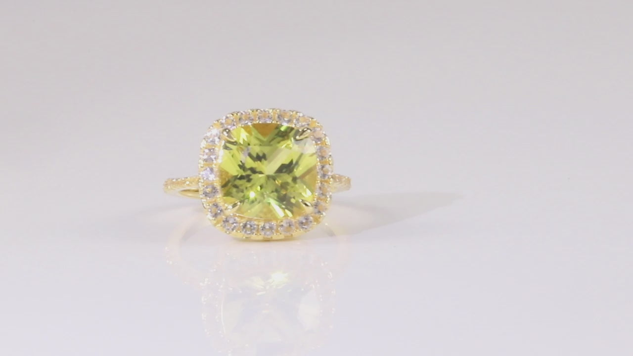 video gift for girls affordable ring Sapphire ring lab grown sapphire yellow ring cushion cut ring yellowSapphire Ring royal design ring sapphire for women
