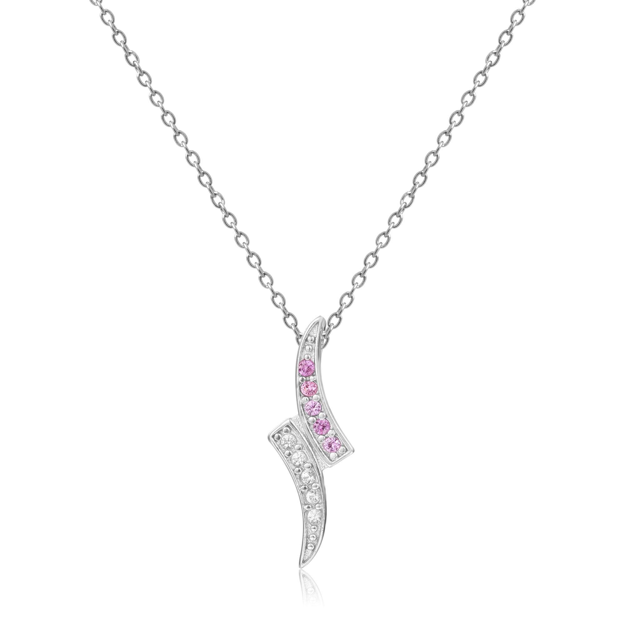 Pink Sapphire Dainty Pendant Necklace - FineColorJewels