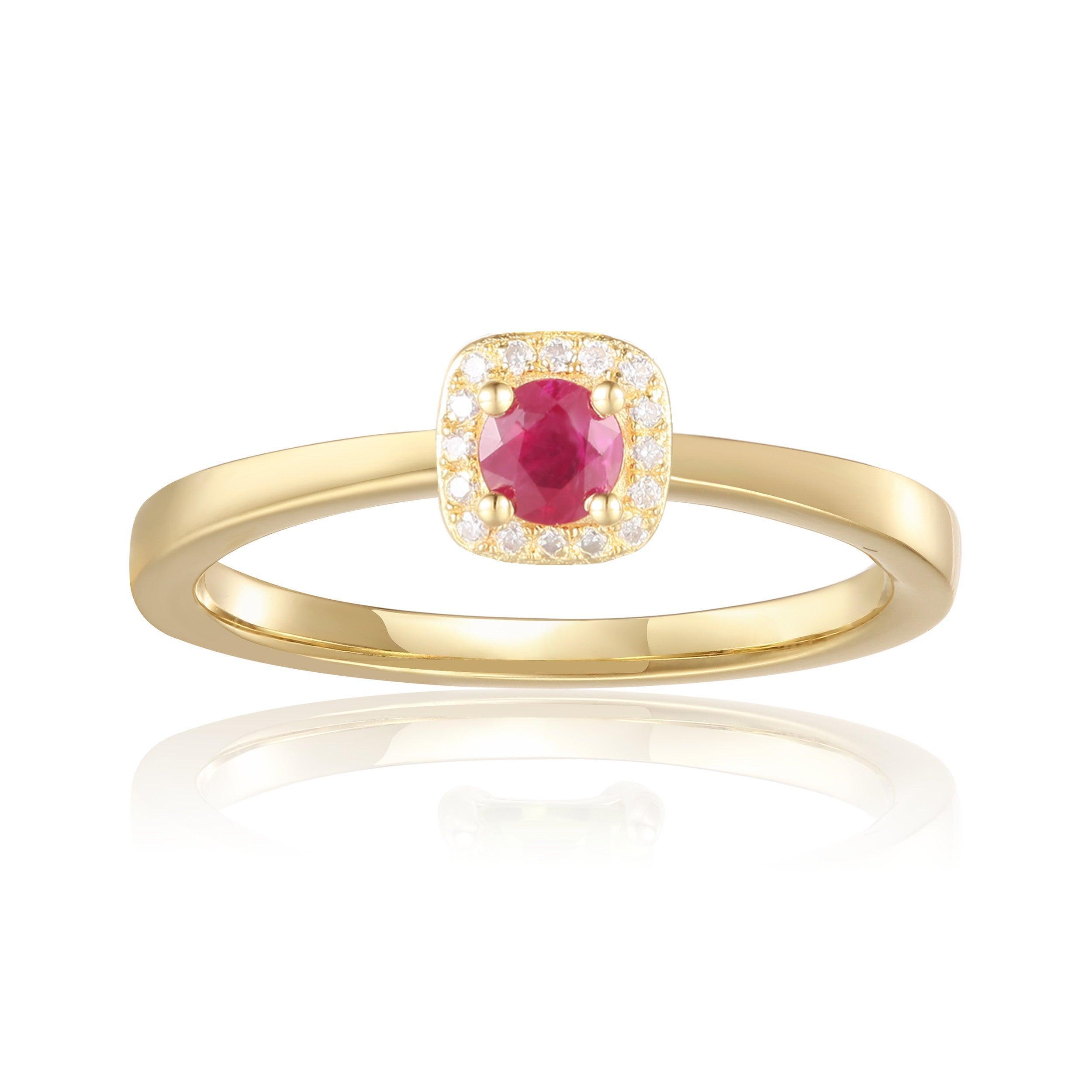 Ruby Square Ring Red Stacking Ring