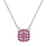 Ruby Encrusted Pendant Necklace Genuine Ruby Pendant Necklace- FineColorJewels