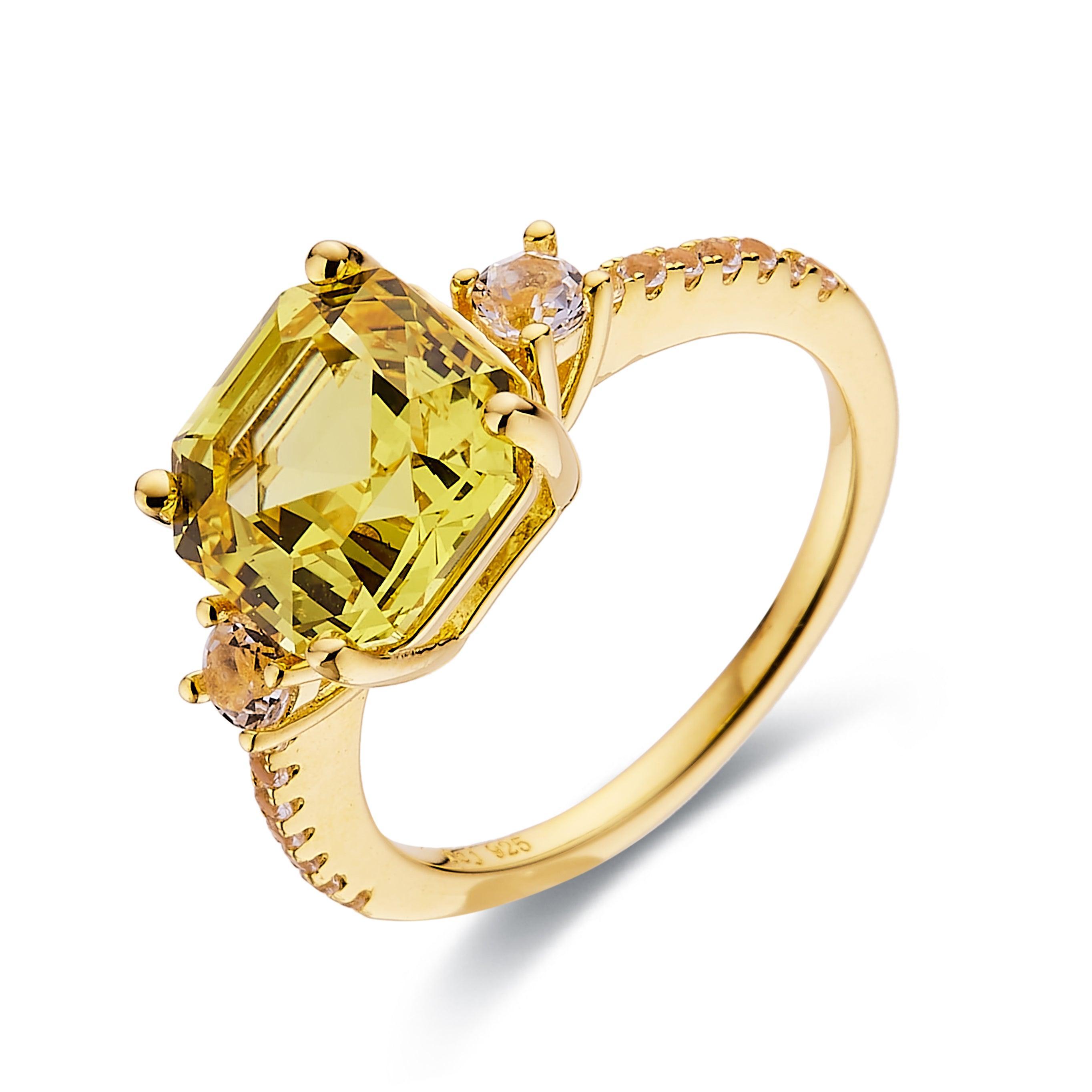 Asscher cut online yellow sapphire