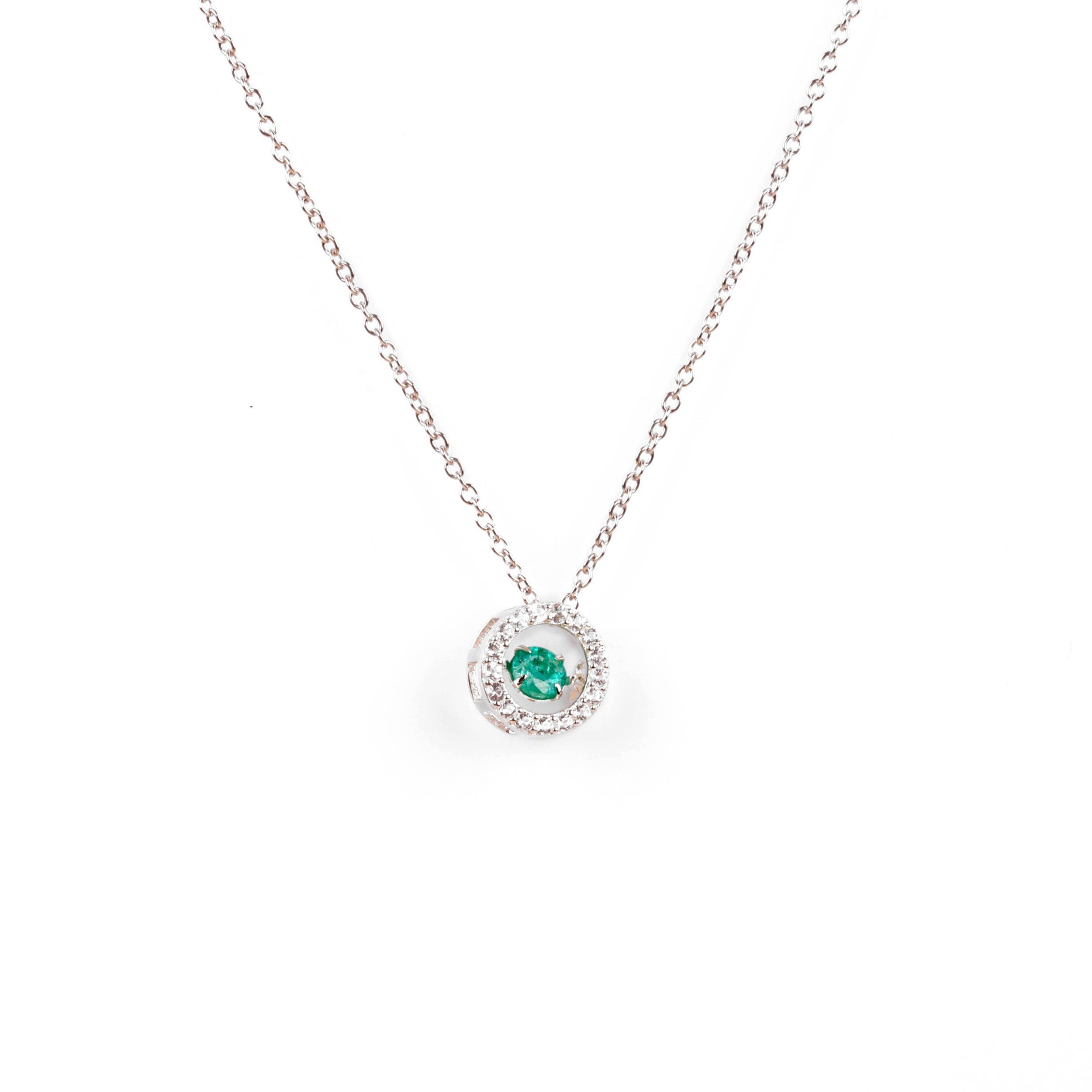 Emerald Dancing Necklace - FineColorJewels